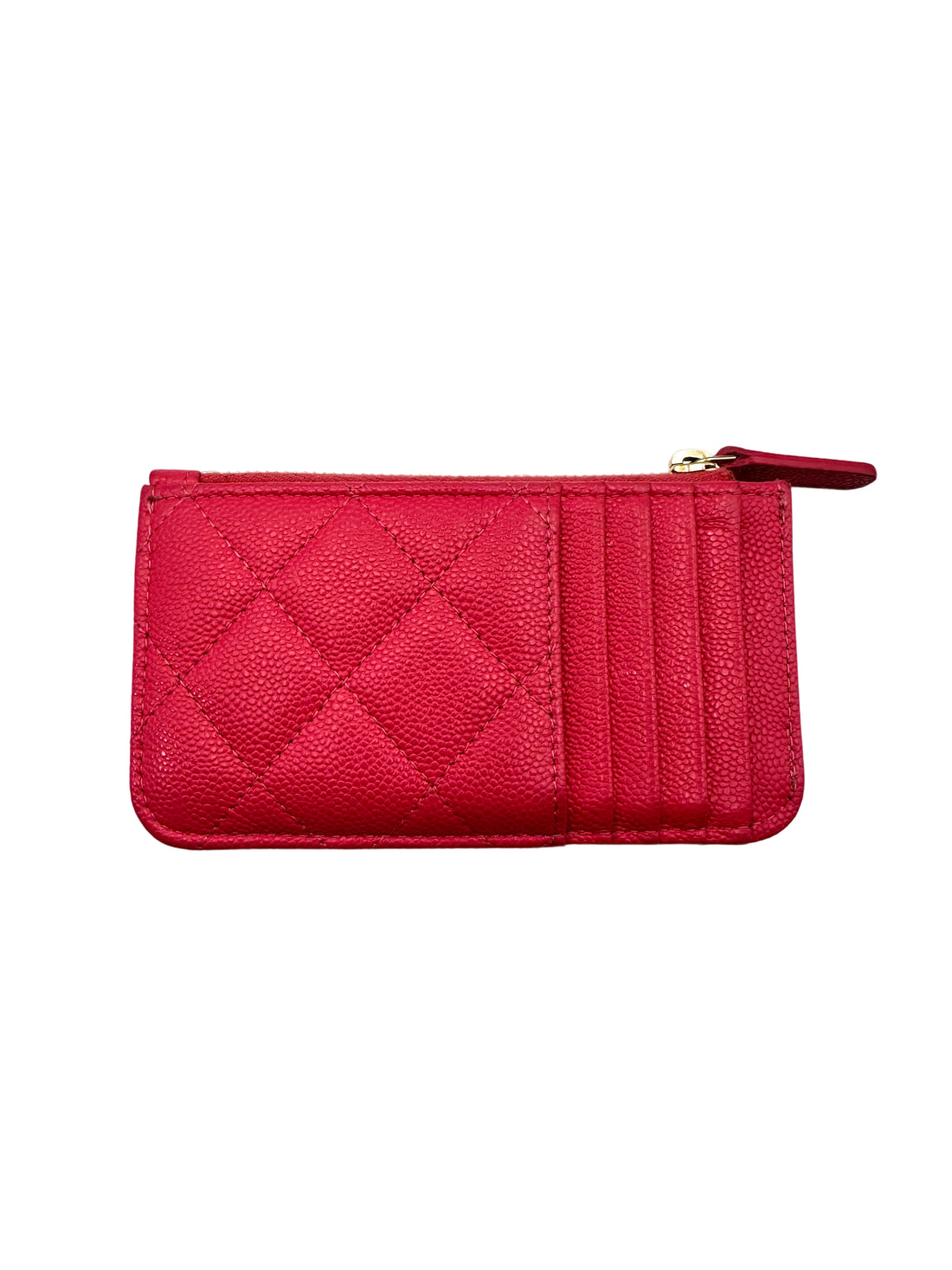 Chanel Classic Pink Quilted Leather Flap Zip Wallet(C8***LL) CC1645