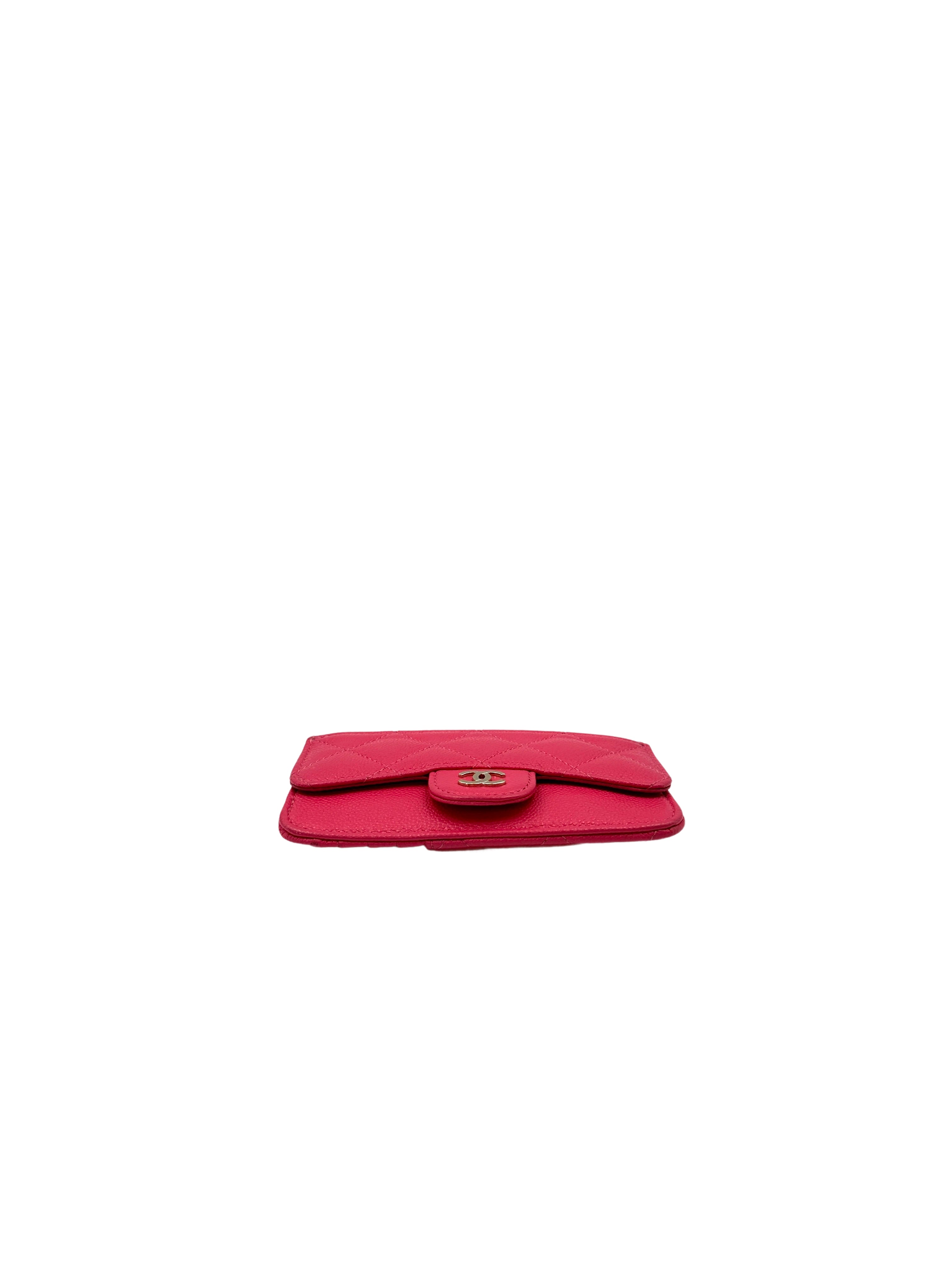 Chanel Classic Pink Quilted Leather Flap Zip Wallet(C8***LL) CC1645