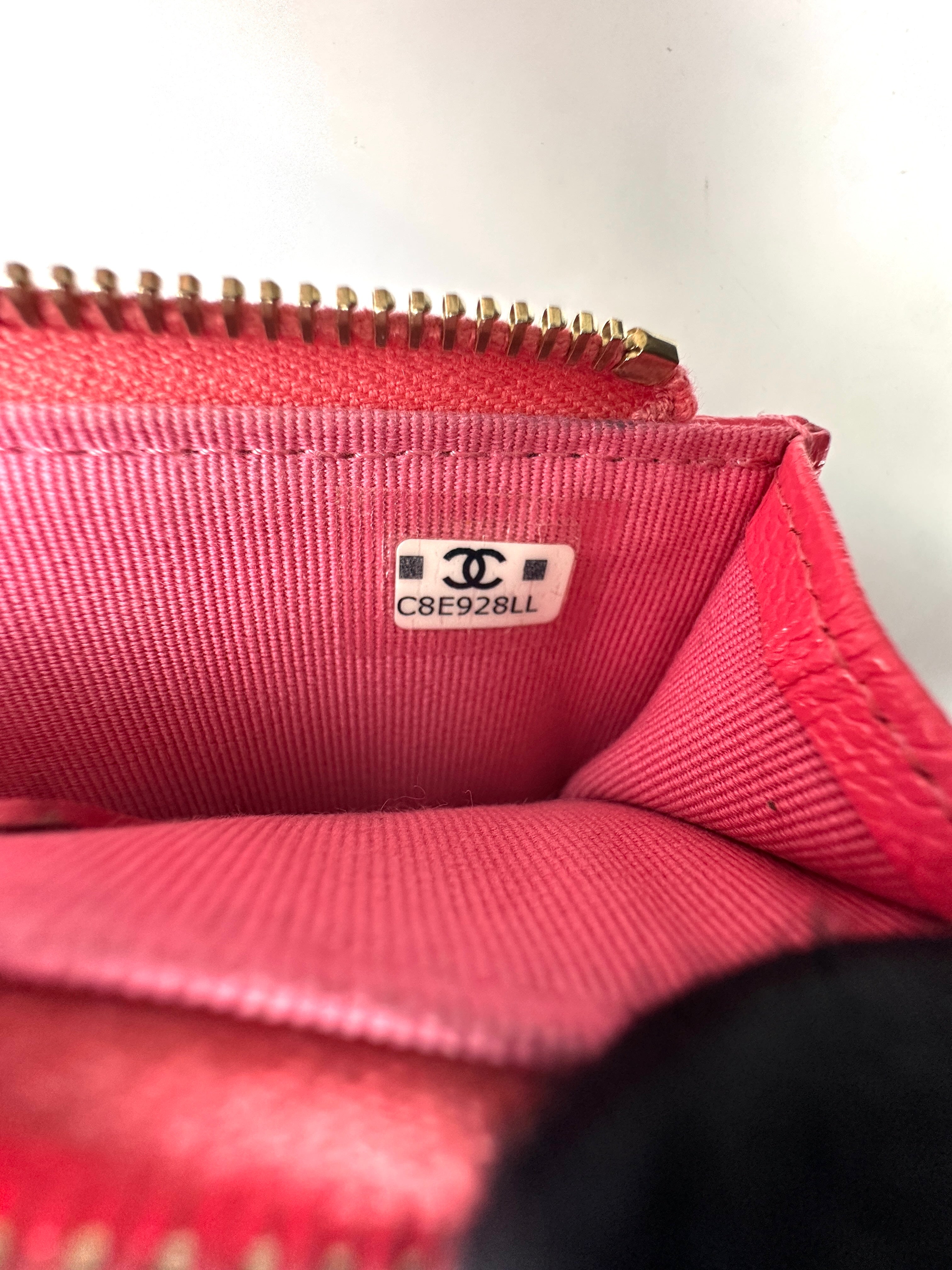 Chanel Classic Pink Quilted Leather Flap Zip Wallet(C8***LL) CC1645
