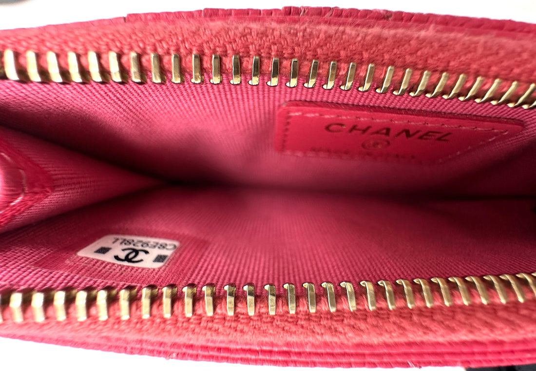 Chanel Classic Pink Quilted Leather Flap Zip Wallet(C8***LL) CC1645