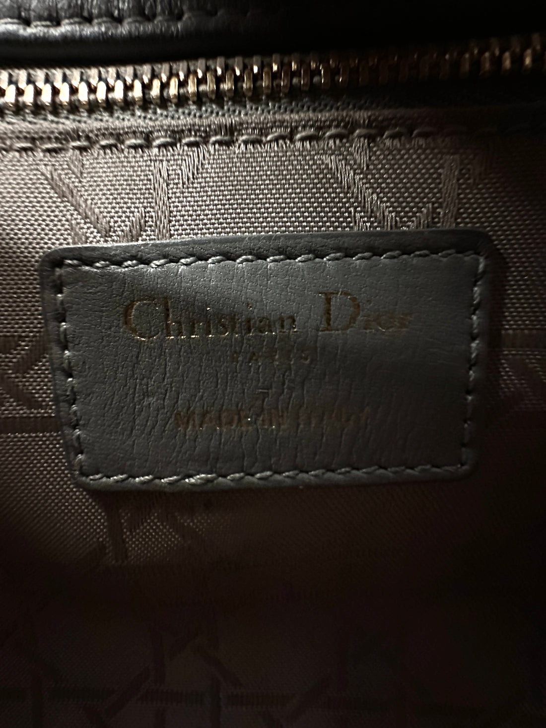 Christian Dior Lady Dior Grey Cannage Leather Handle Bag With Silver Charms DR631