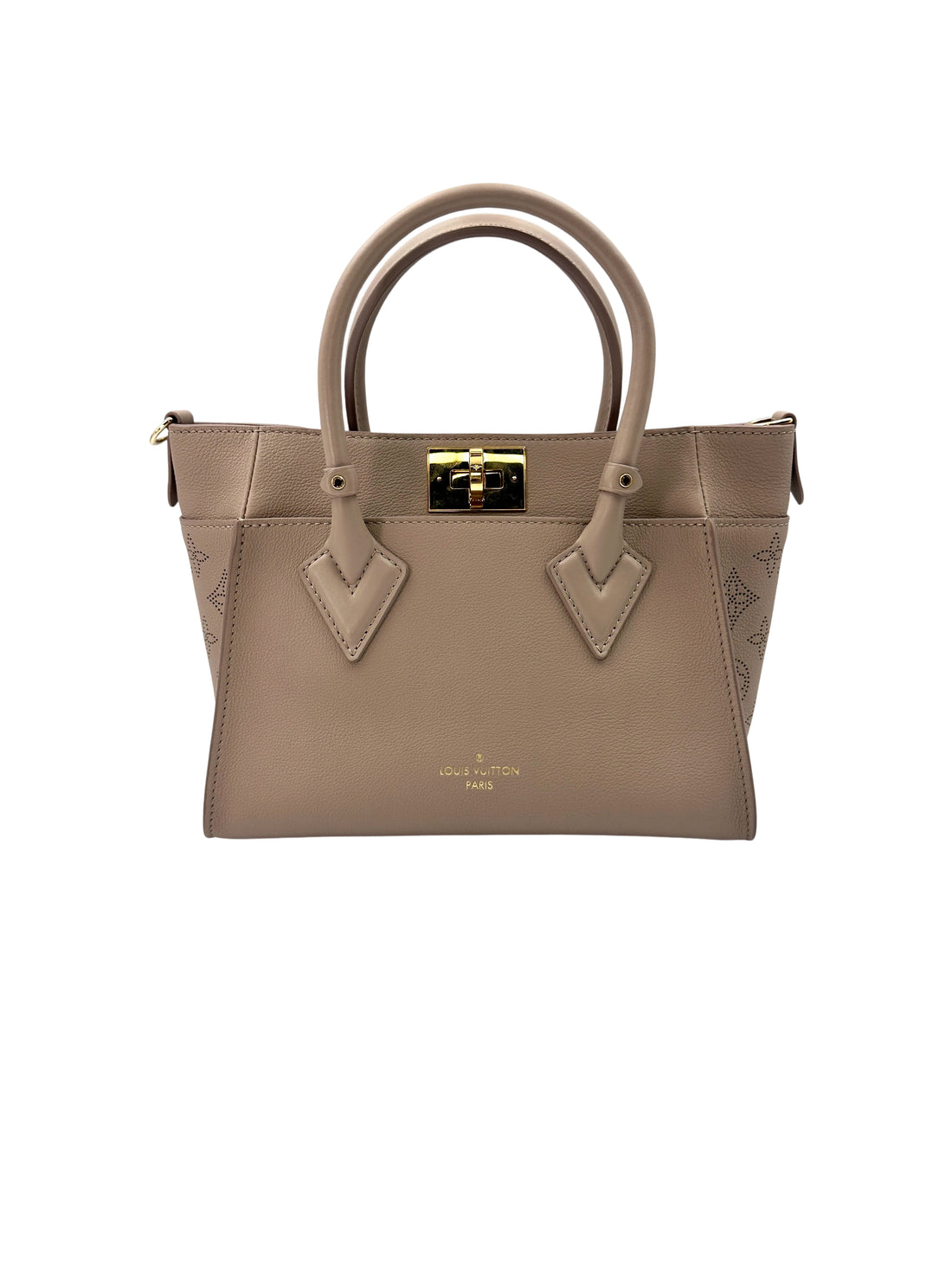 Louis Vuitton On My Side Grey Leather Tote Handle Bag LV2342