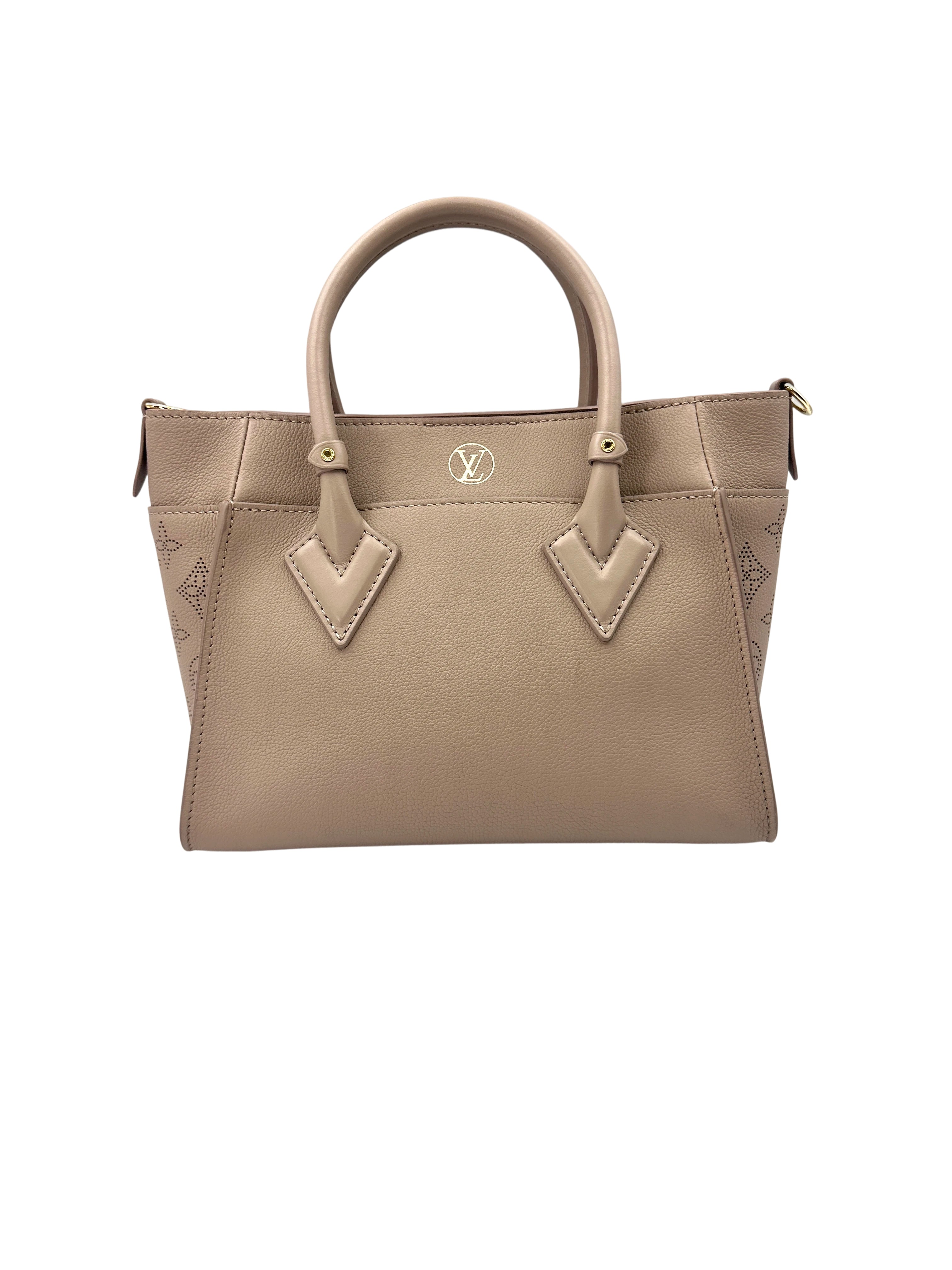 Louis Vuitton On My Side Grey Leather Tote Handle Bag LV2342