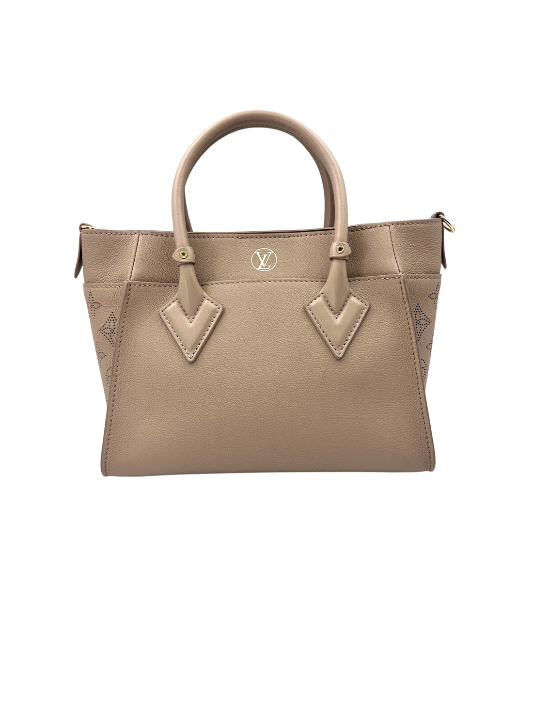 Louis Vuitton On My Side Grey Leather Tote Handle Bag LV2342