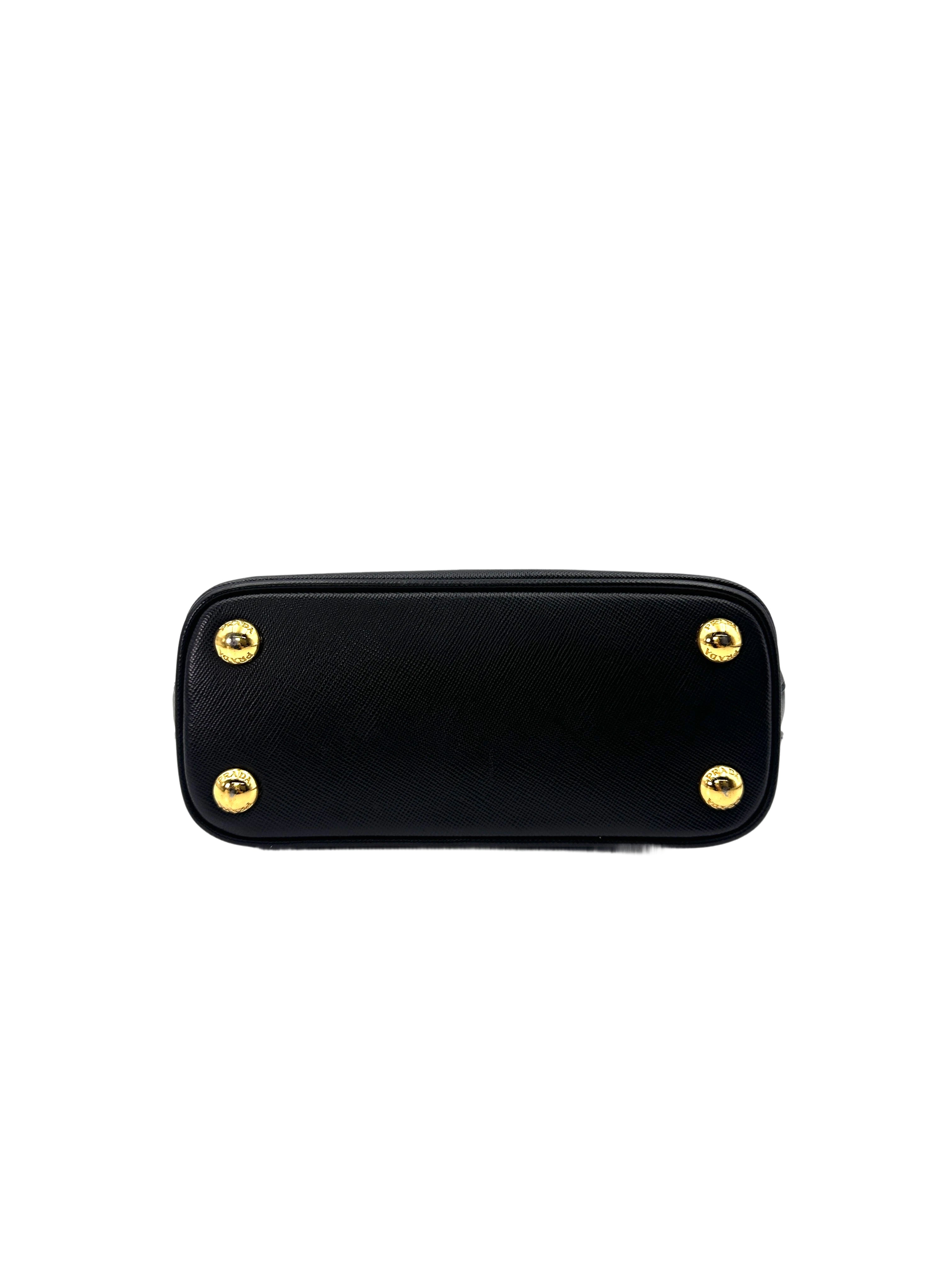 Prada Black Saffiano Lux Leather Mini Top Handle Bag PR226