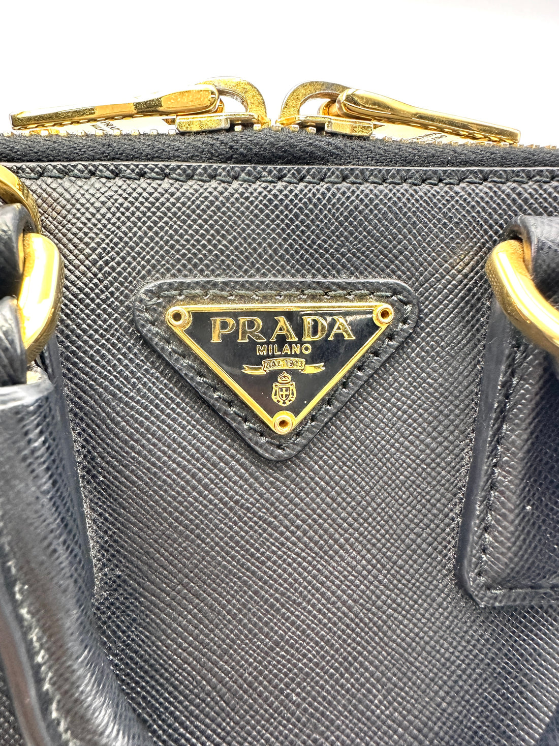 Prada Black Saffiano Lux Leather Mini Top Handle Bag PR226