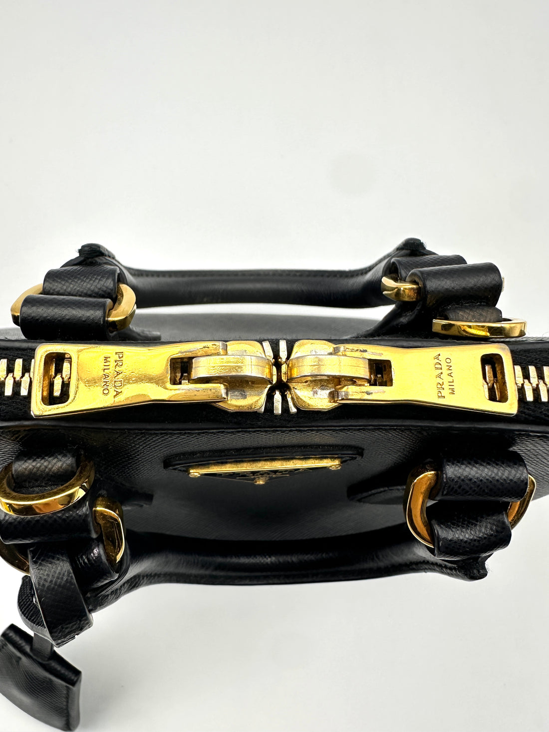 Prada Black Saffiano Lux Leather Mini Top Handle Bag PR226