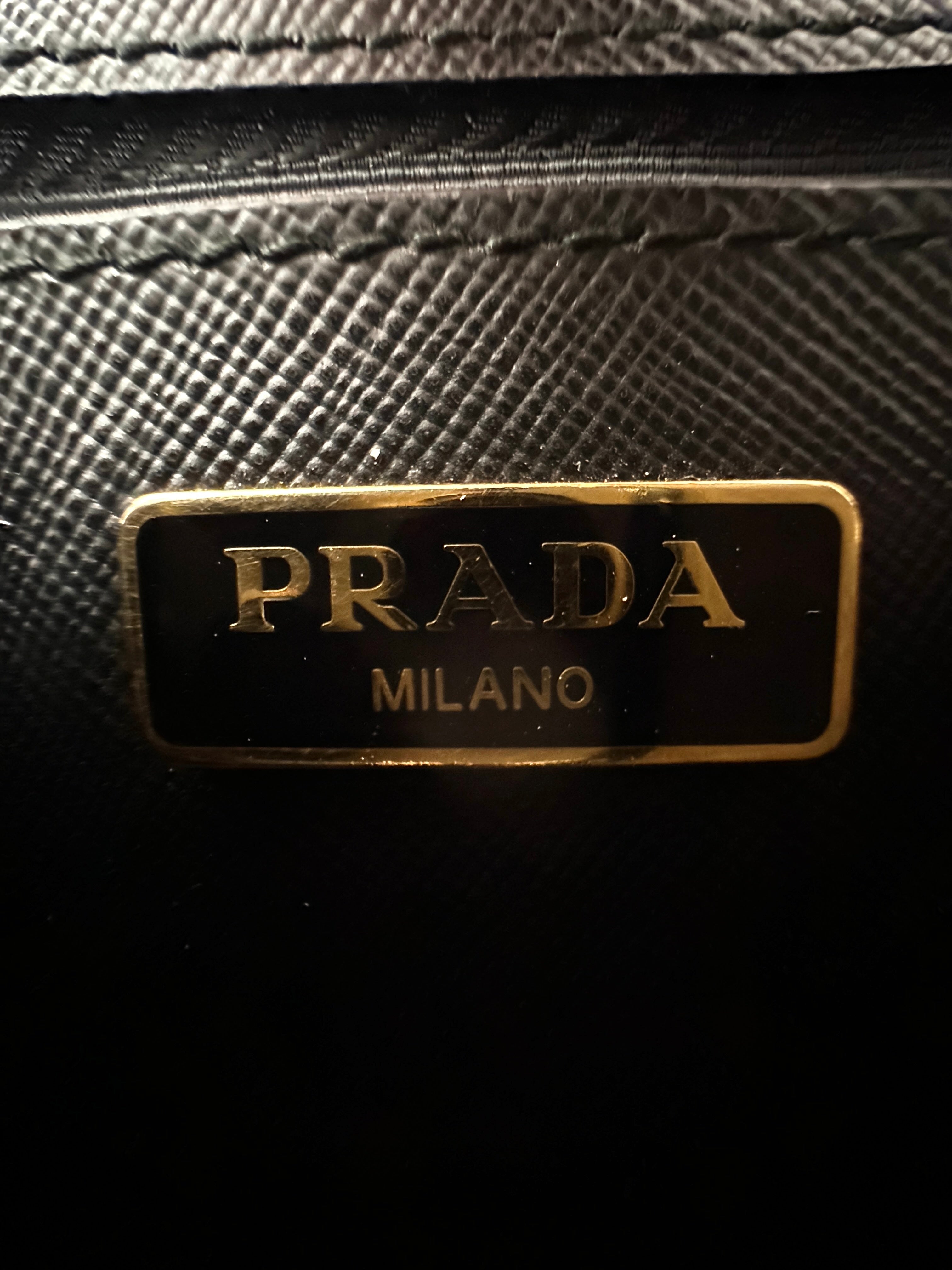 Prada Black Saffiano Lux Leather Mini Top Handle Bag PR226