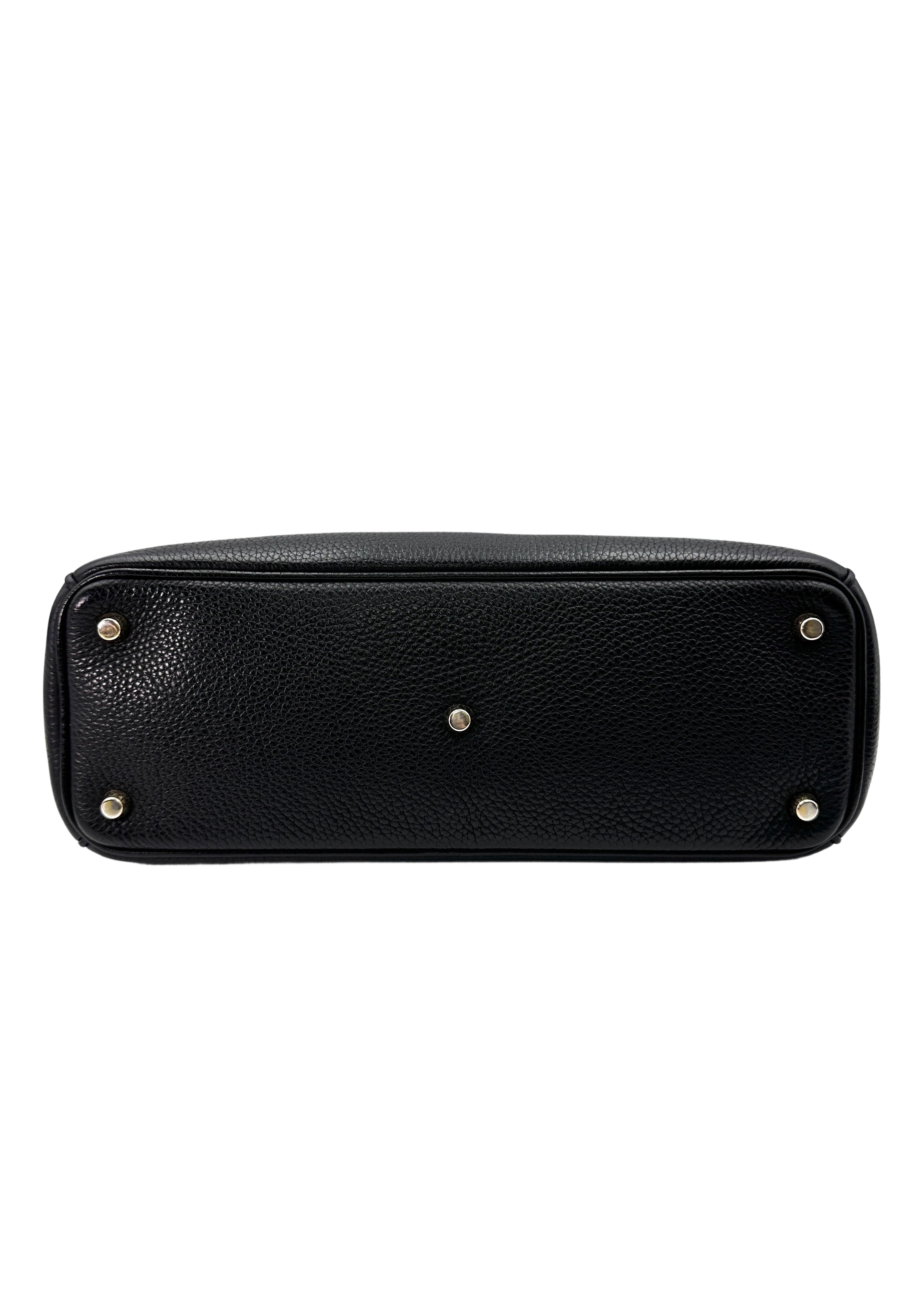 Christian Dior Diorissimo Black Leather Large Size Handle Bag DR633