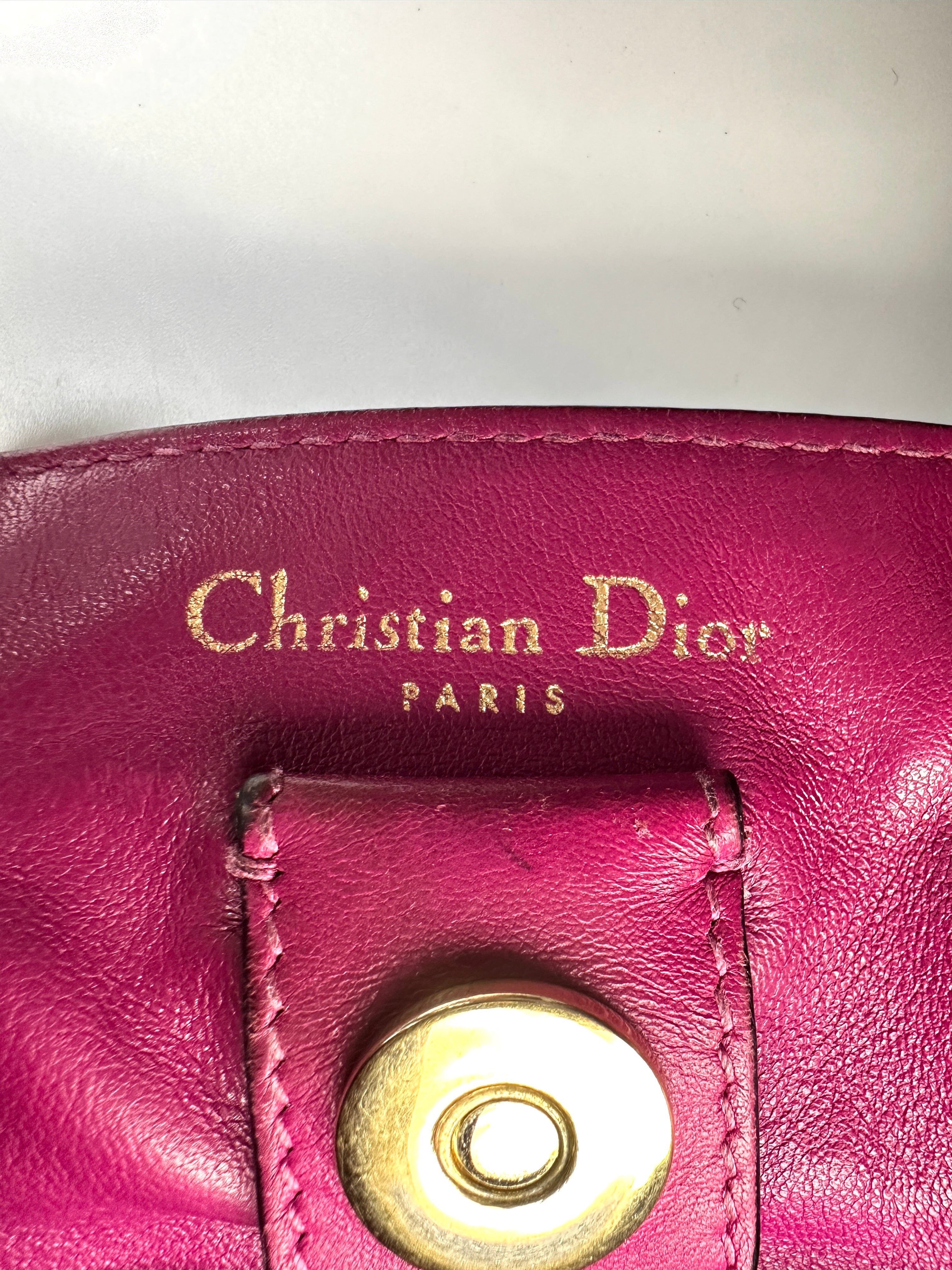 Christian Dior Diorissimo Black Leather Large Size Handle Bag DR633