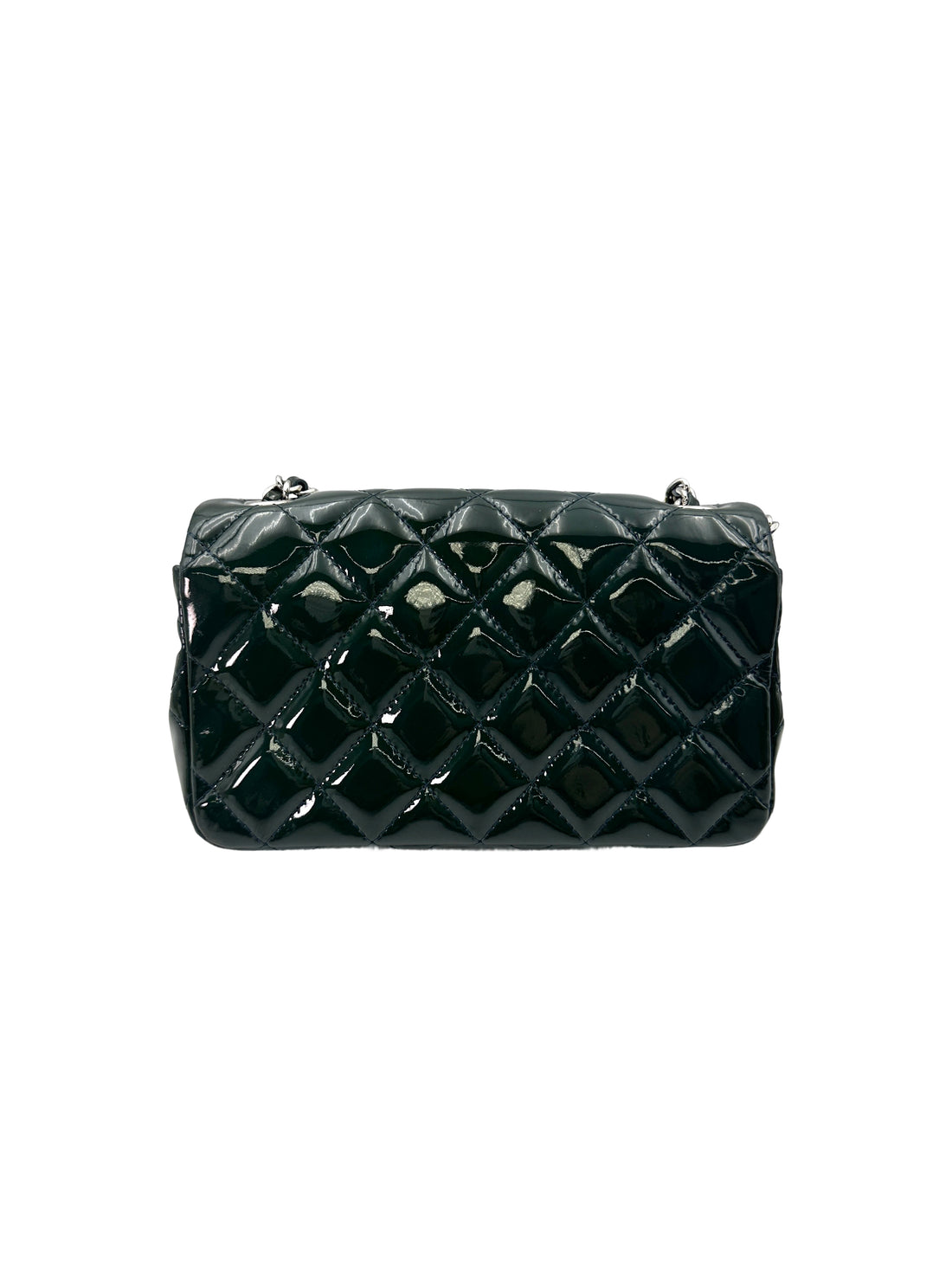 Chanel Classic Flap Green Quilted Patent Leather Mini Square Shoulder Bag(15***37) IRIS117