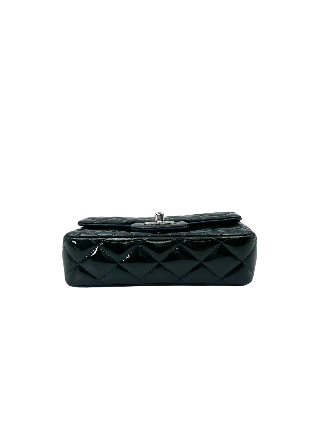 Chanel Classic Flap Green Quilted Patent Leather Mini Square Shoulder Bag(15***37) IRIS117