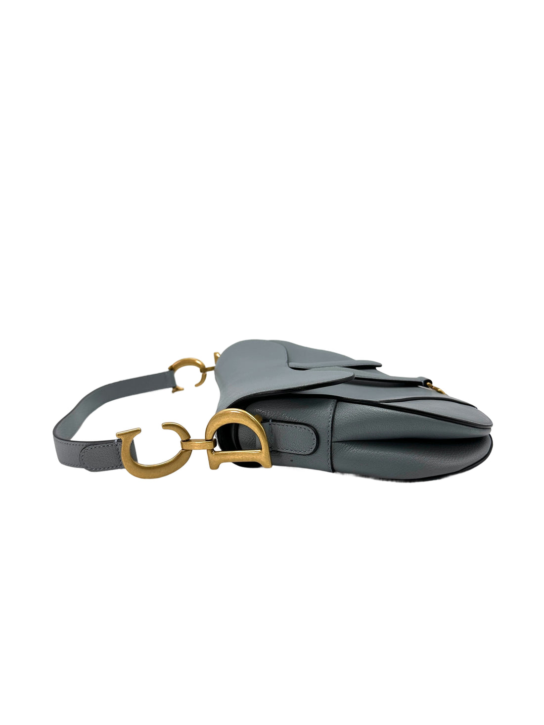 Christian Dior Blue Leather Medium Size Saddle Bag DR630
