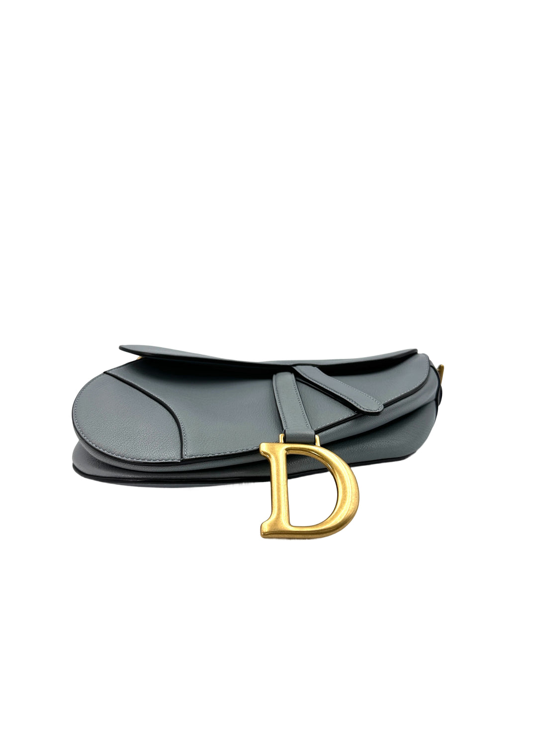 Christian Dior Blue Leather Medium Size Saddle Bag DR630