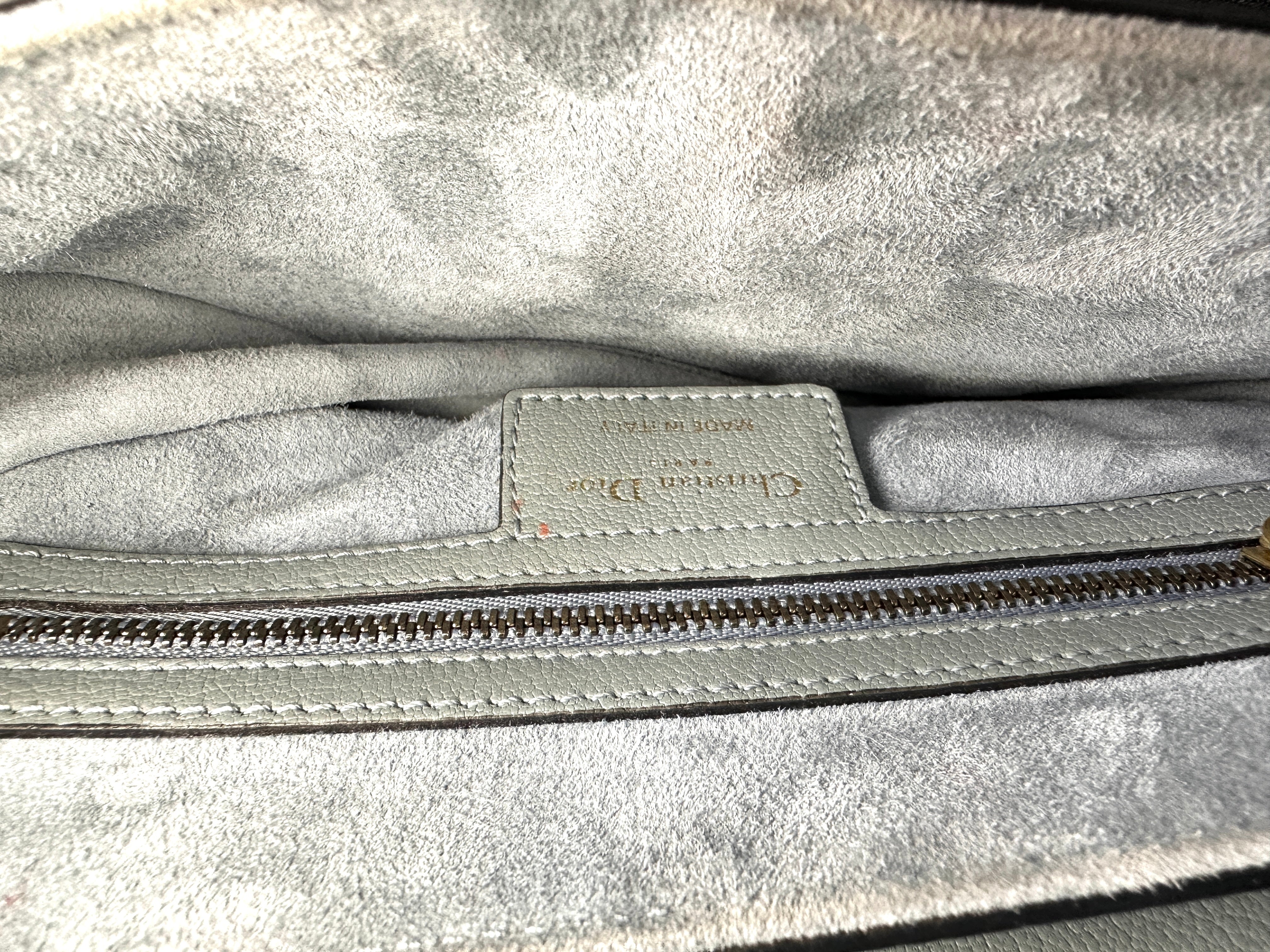 Christian Dior Blue Leather Medium Size Saddle Bag DR630