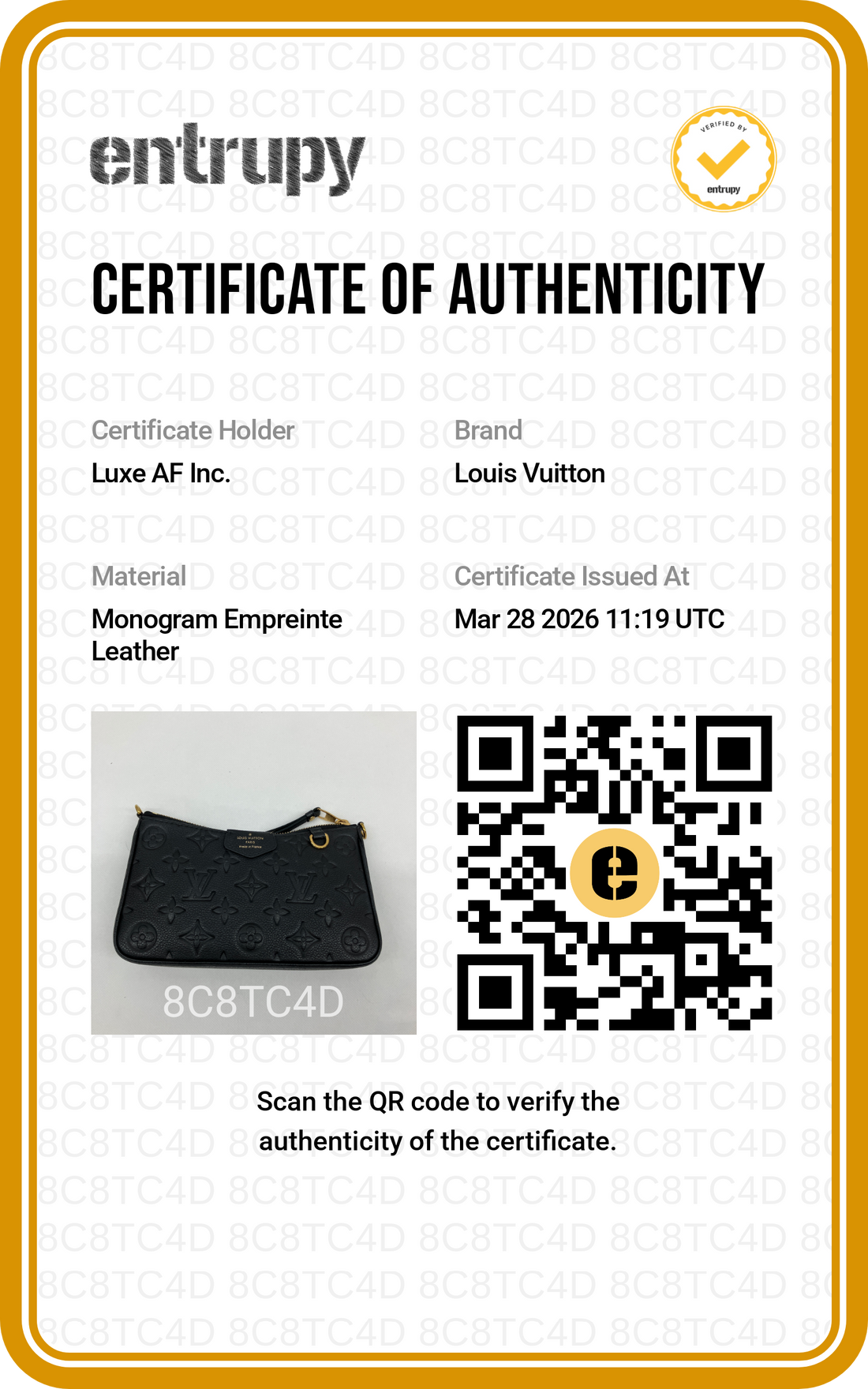 Louis Vuitton Easy Pouch On Strap Black Monogram Empreinte Leather Pouch LV2346