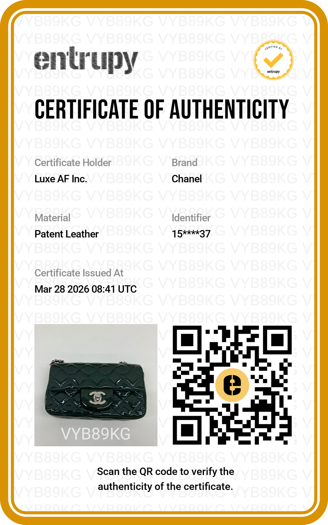 Chanel Classic Flap Green Quilted Patent Leather Mini Square Shoulder Bag(15***37) IRIS117