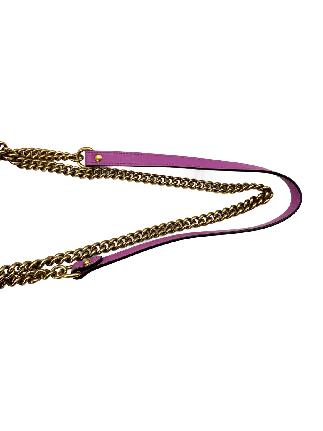 Gucci GG Marmont Purple Chevron Matelasse Leather Chain Shoulder Bag GG821