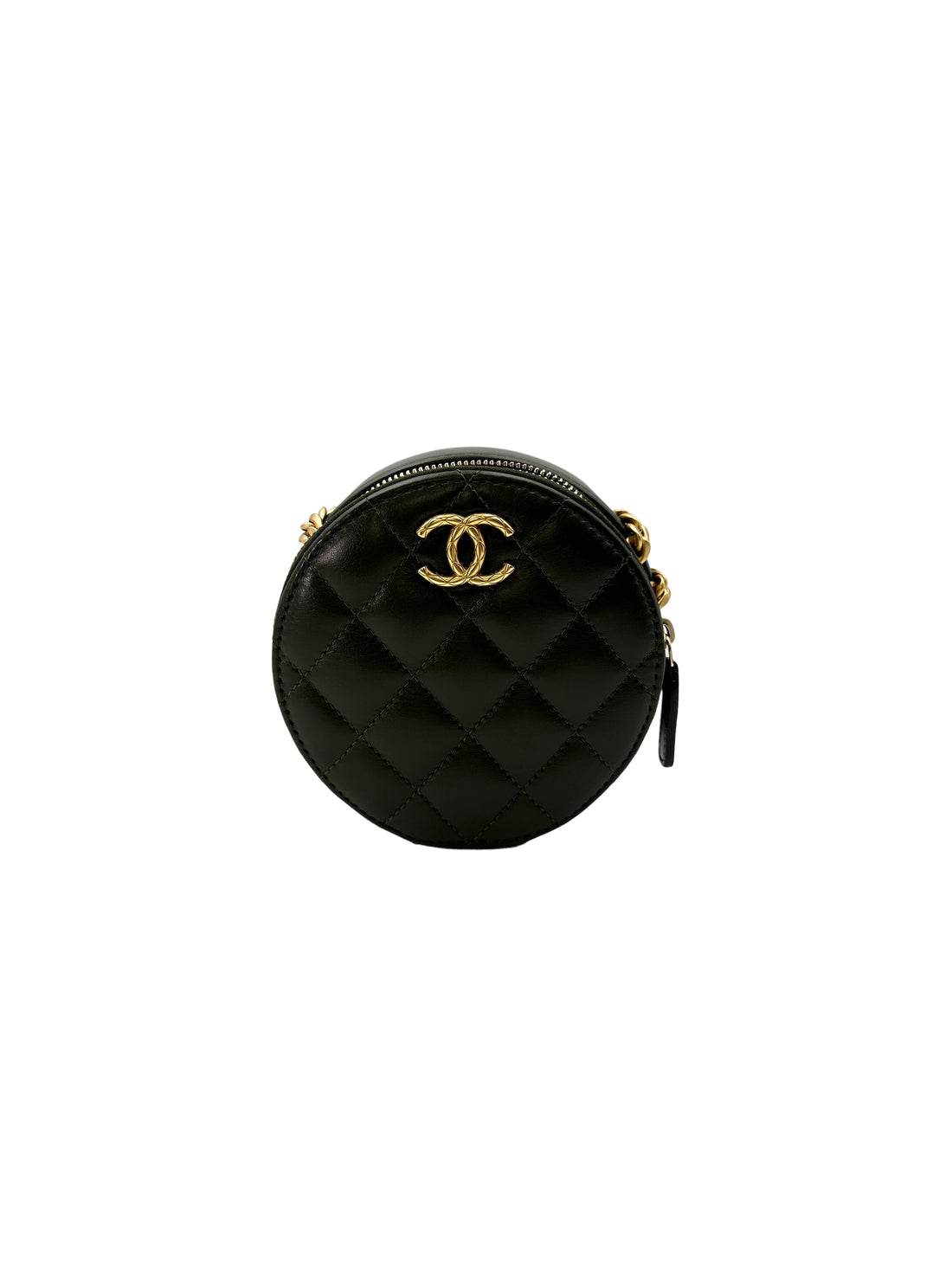Chanel Green Quilted Leather Round Chain Shoulder Bag(A5***E0) CC1648