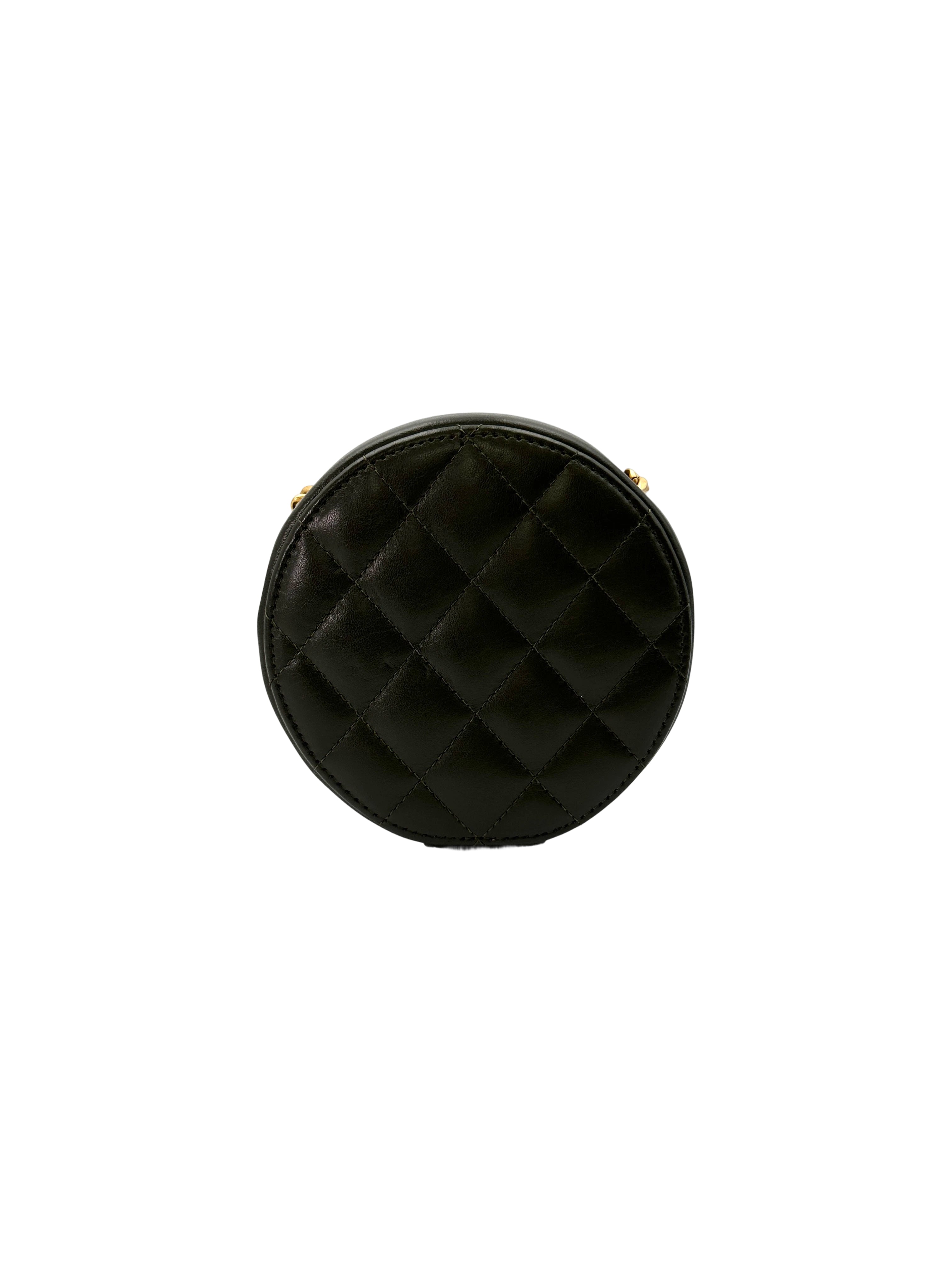 Chanel Green Quilted Leather Round Chain Shoulder Bag(A5***E0) CC1648