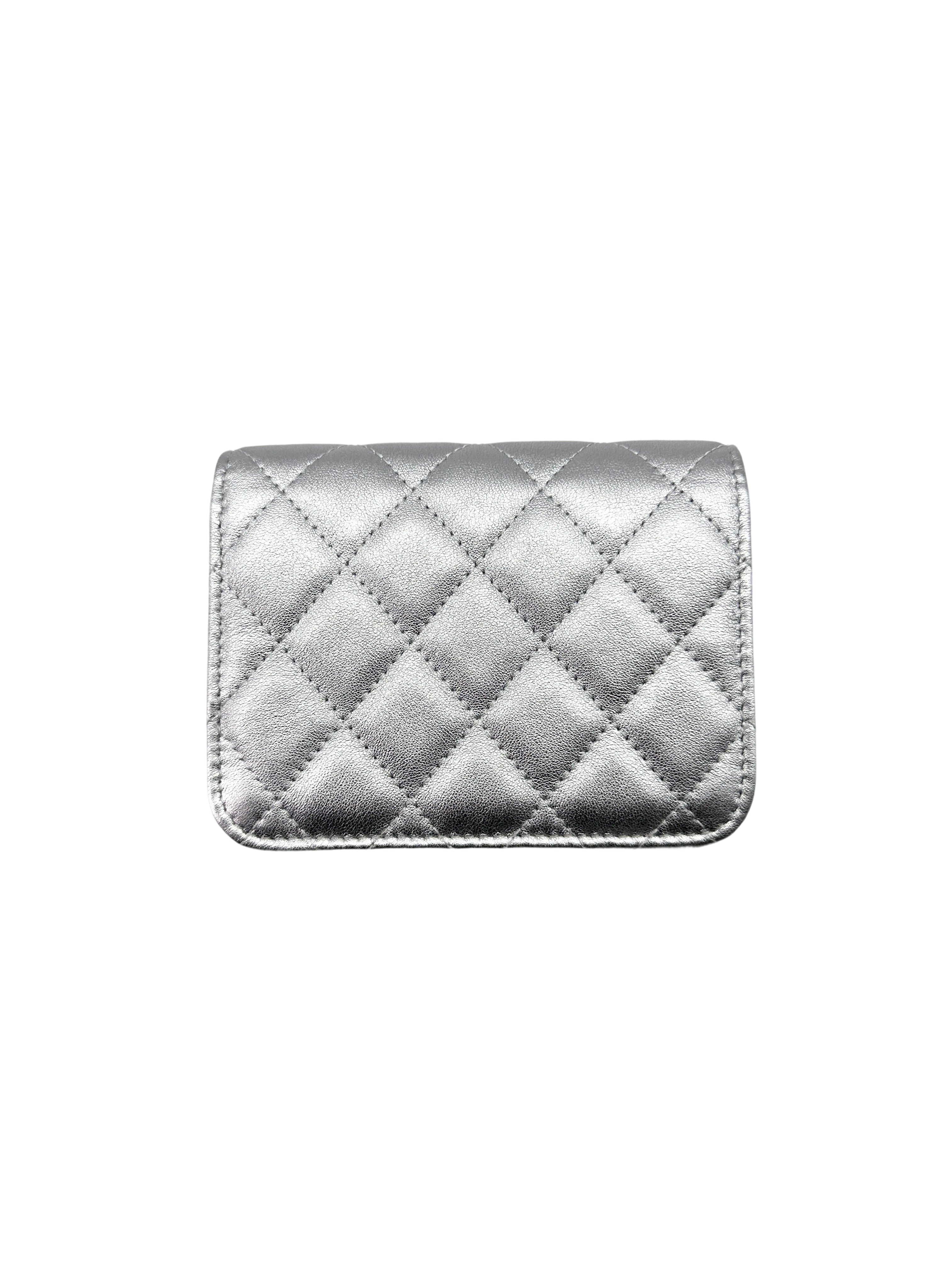 Chanel 24C Silver Quilted Star Crystal CC Mini Flap Bag(KK***N7) IRIS119