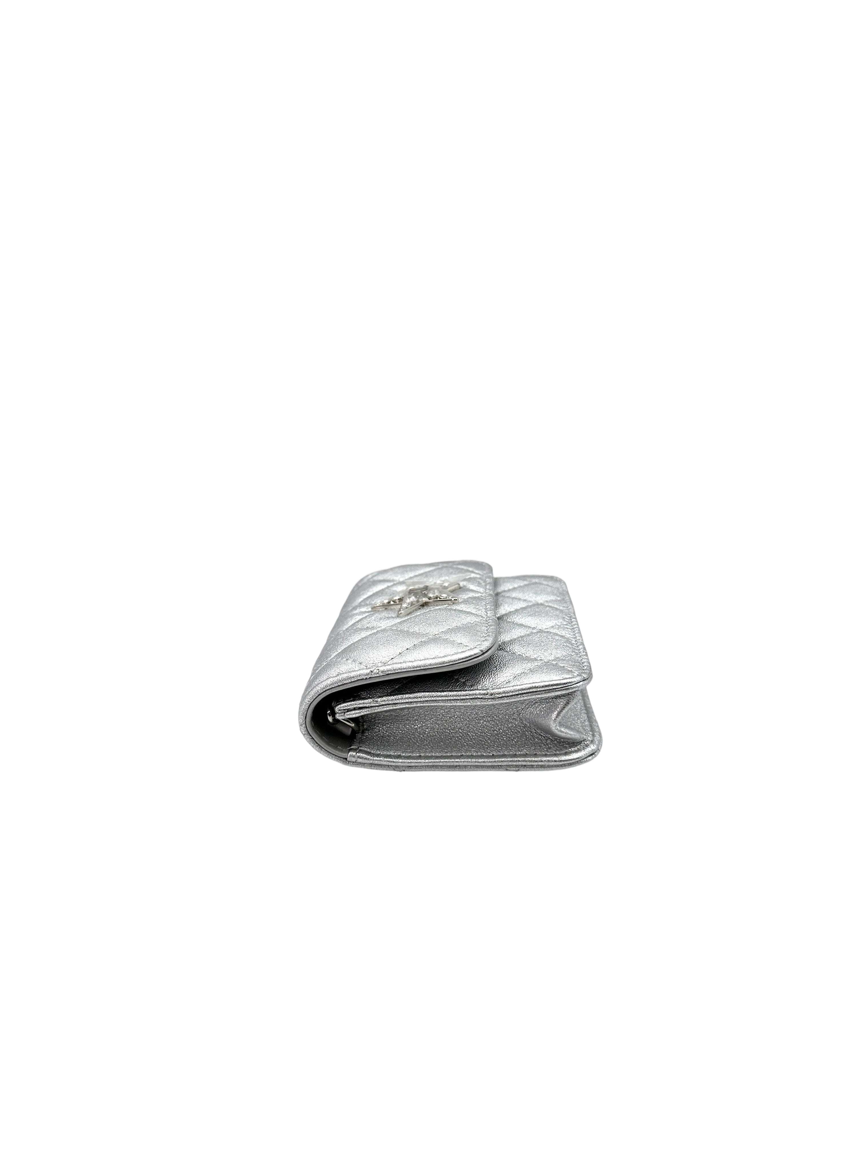 Chanel 24C Silver Quilted Star Crystal CC Mini Flap Bag(KK***N7) IRIS119