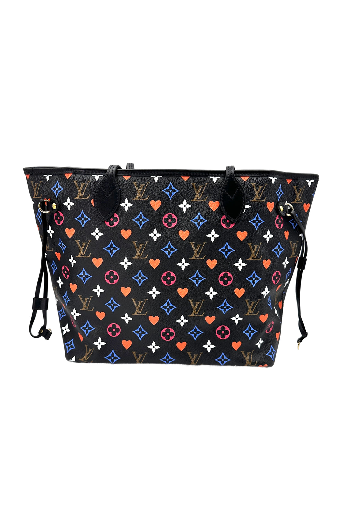 Louis Vuitton Game On Neverfull MM Black Multicolor Monogram Tote Handle Bag LV2347