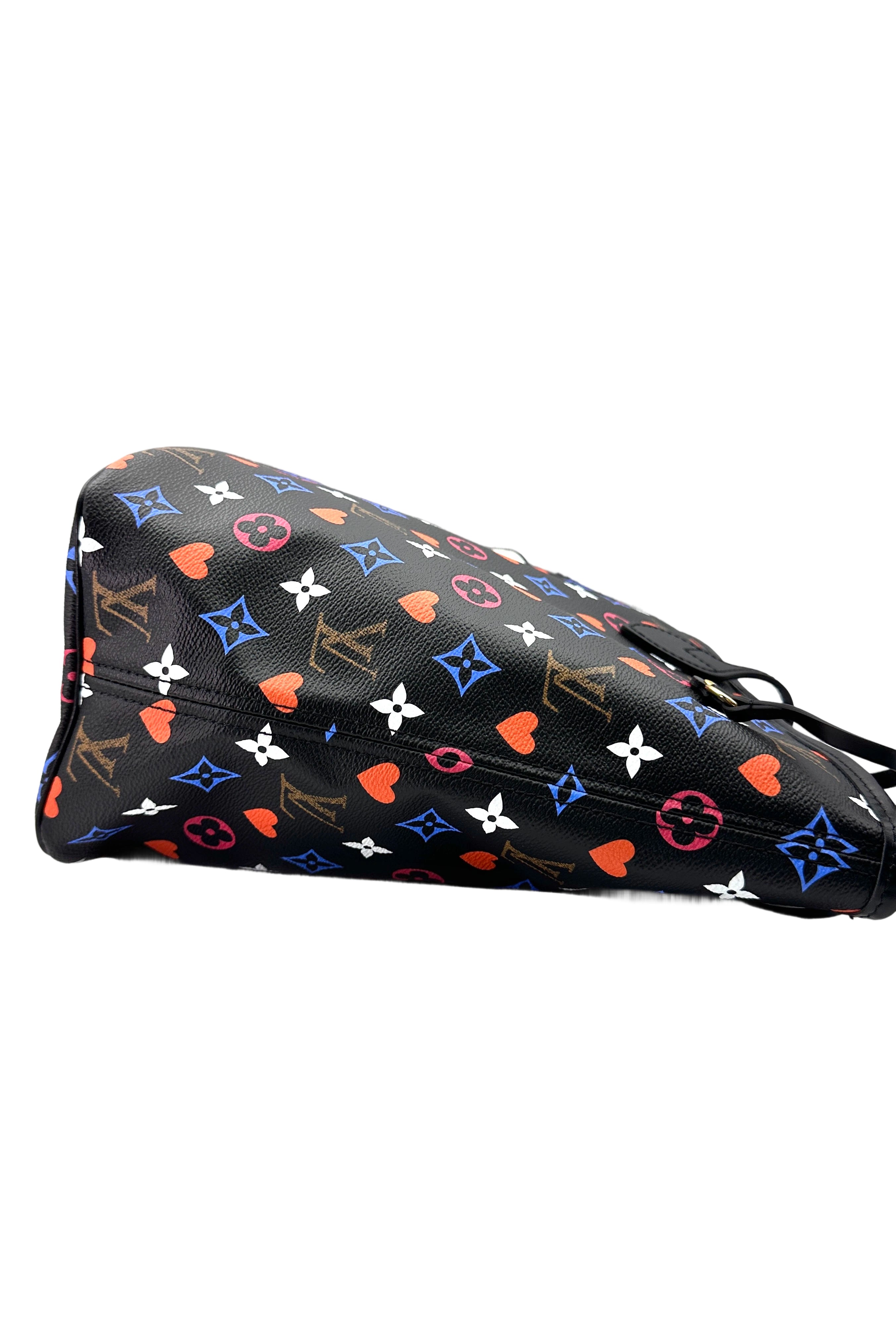 Louis Vuitton Game On Neverfull MM Black Multicolor Monogram Tote Handle Bag LV2347