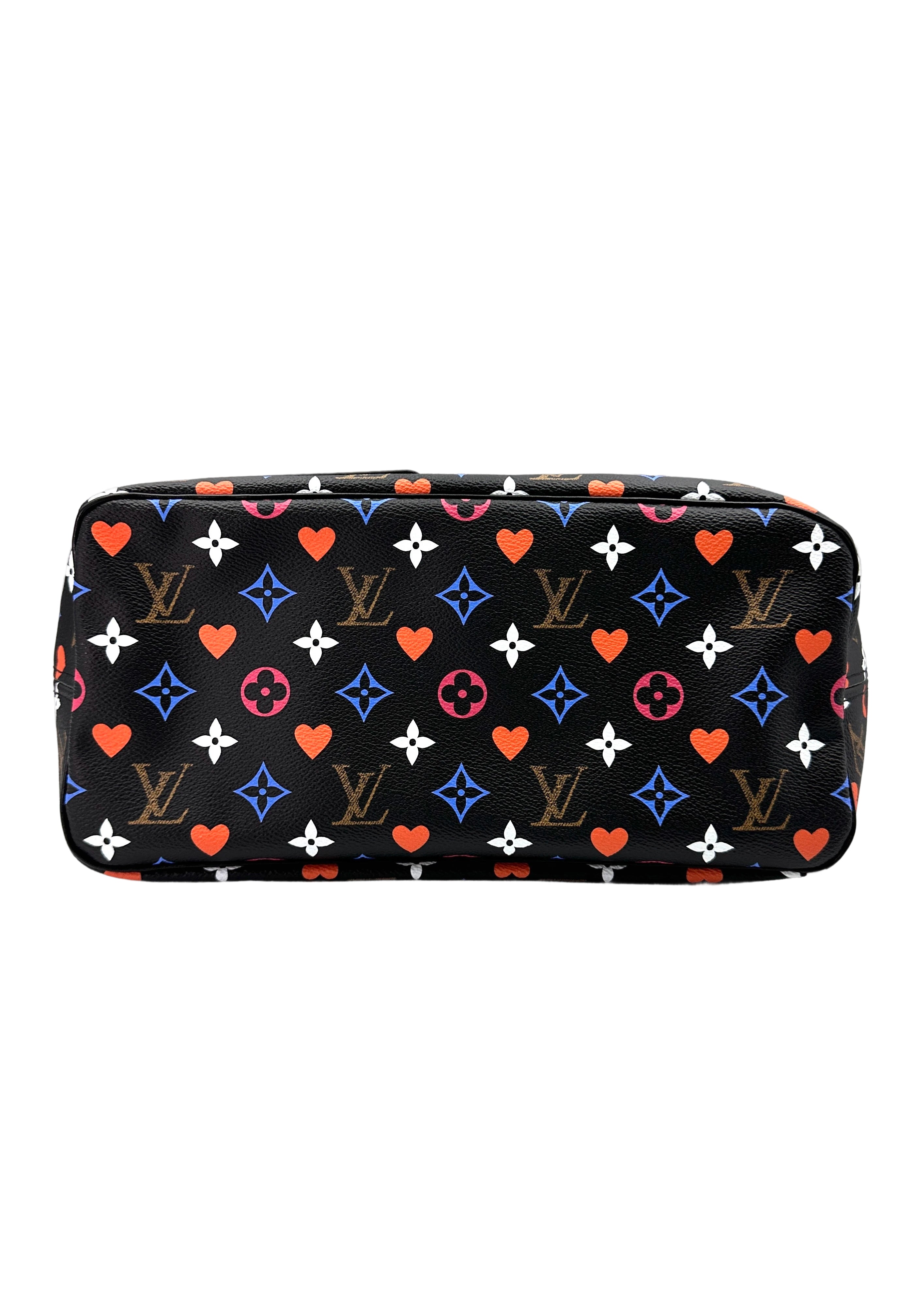Louis Vuitton Game On Neverfull MM Black Multicolor Monogram Tote Handle Bag LV2347