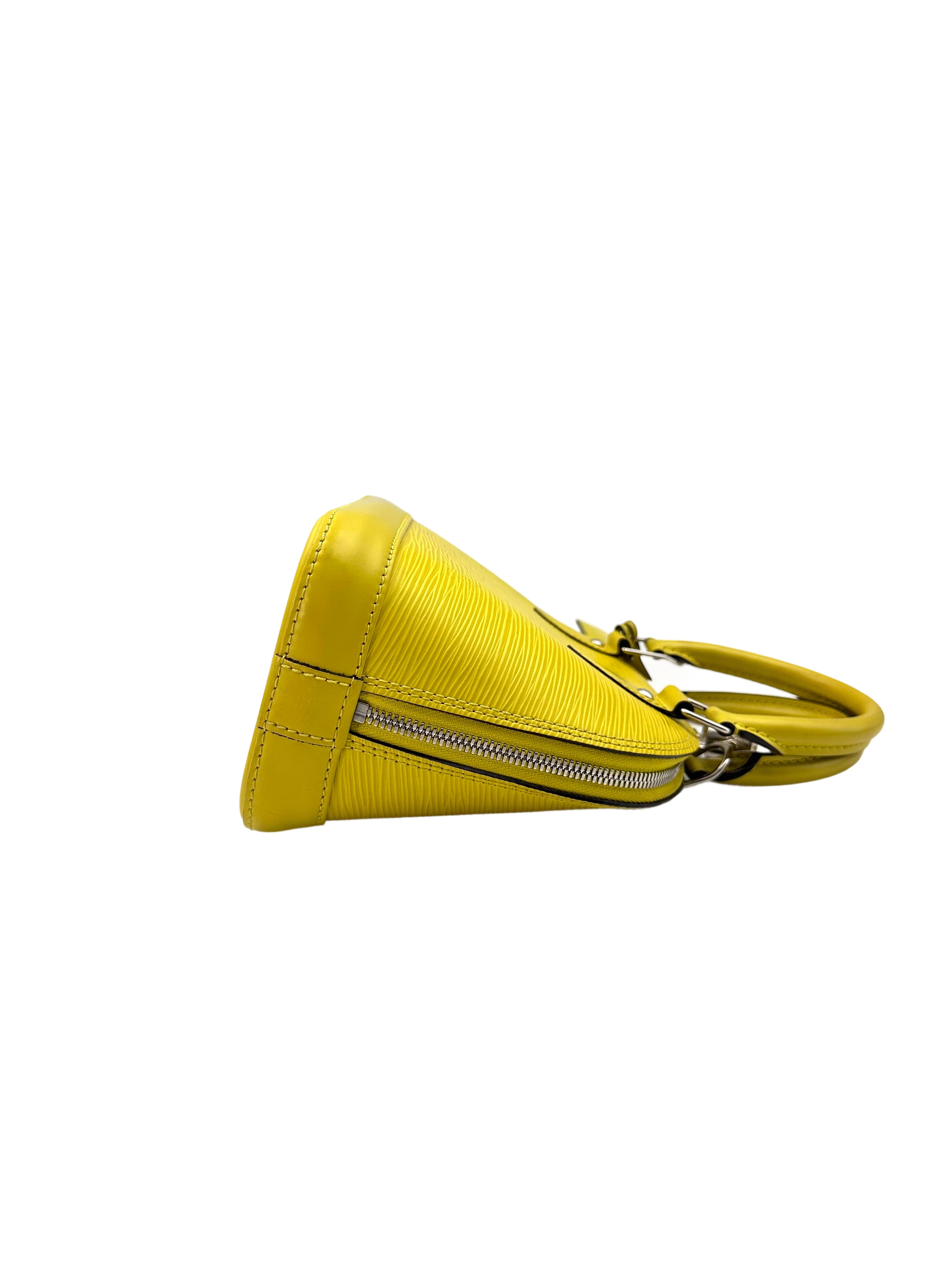 Louis Vuitton Alma BB Yellow Epi Leather Handle Bag LV2348