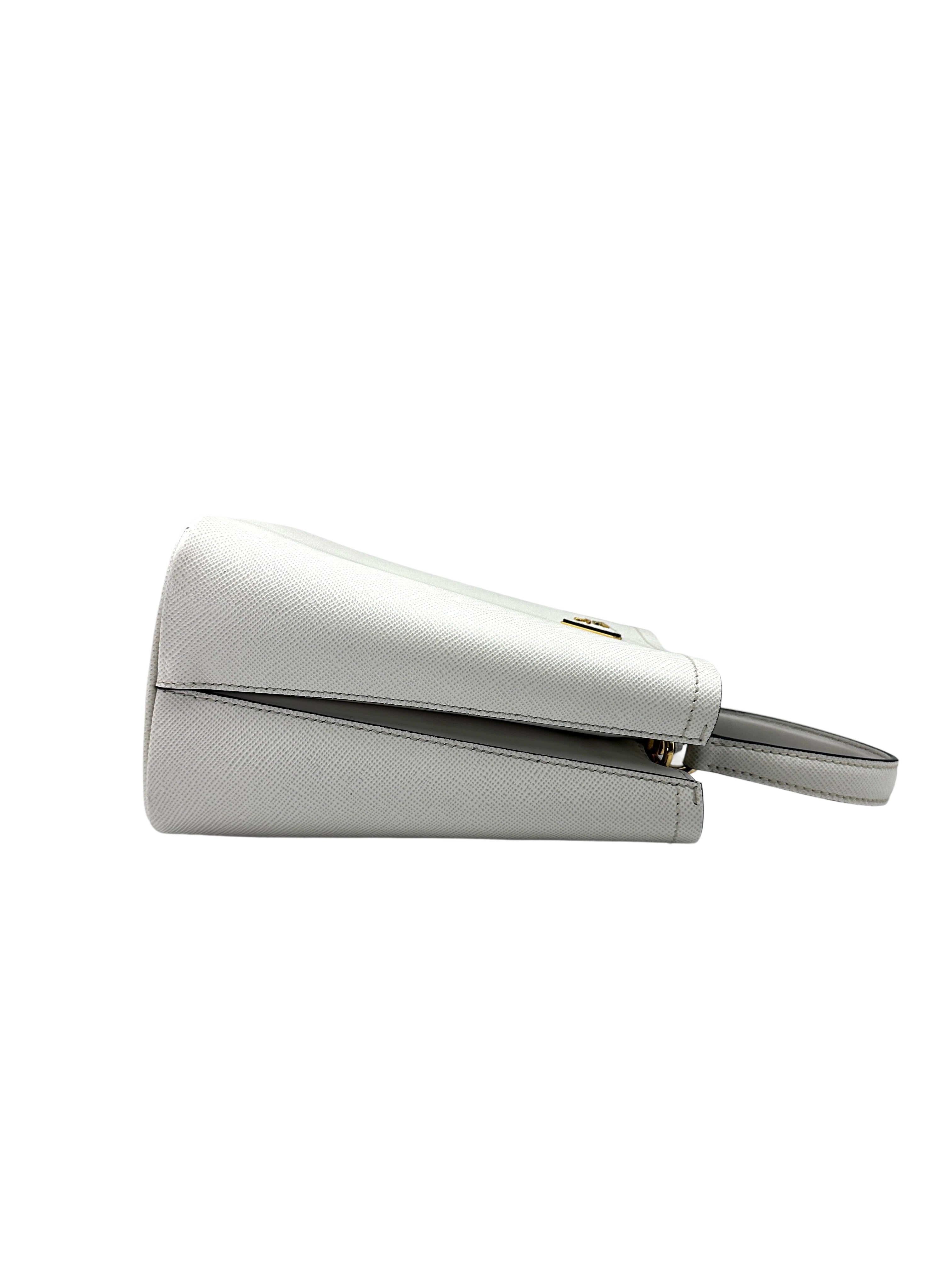 Prada Panier White Saffiano Leather Bucket Bag PR229