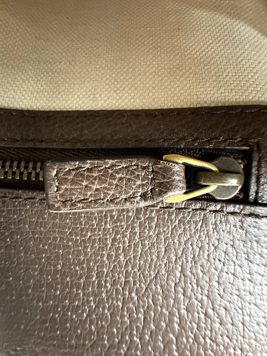 Gucci Animalier Brown Leather Web Tiger Head Chain Shoulder Bag GG822