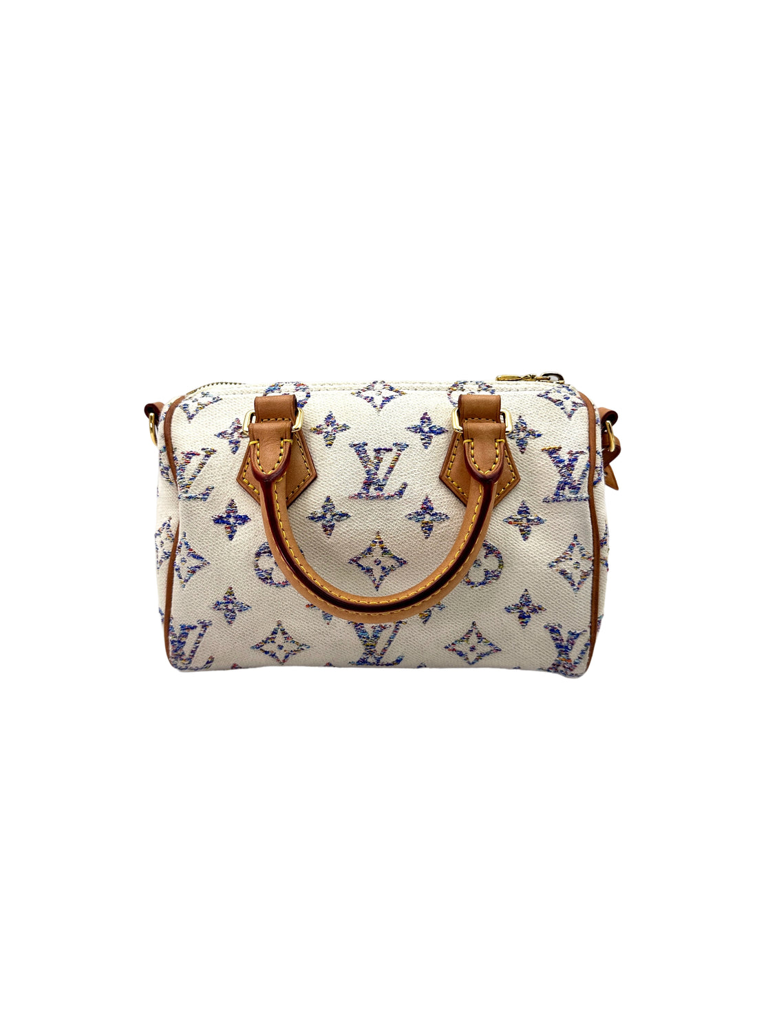 Louis Vuitton Nautical Nano Speedy20 White/Blue Monogram Jacquard Handle Bag LV2350