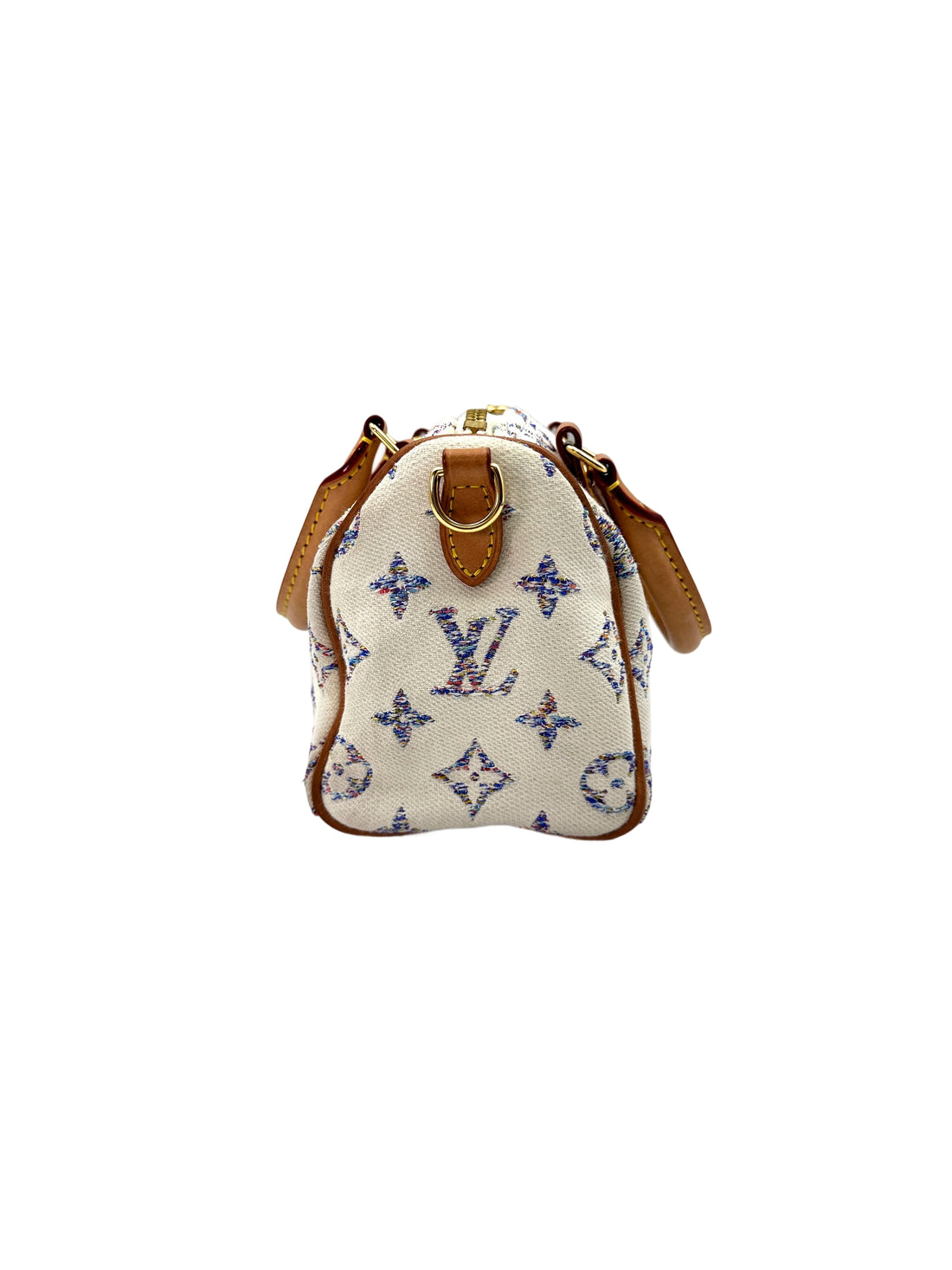 Louis Vuitton Nautical Nano Speedy20 White/Blue Monogram Jacquard Handle Bag LV2350