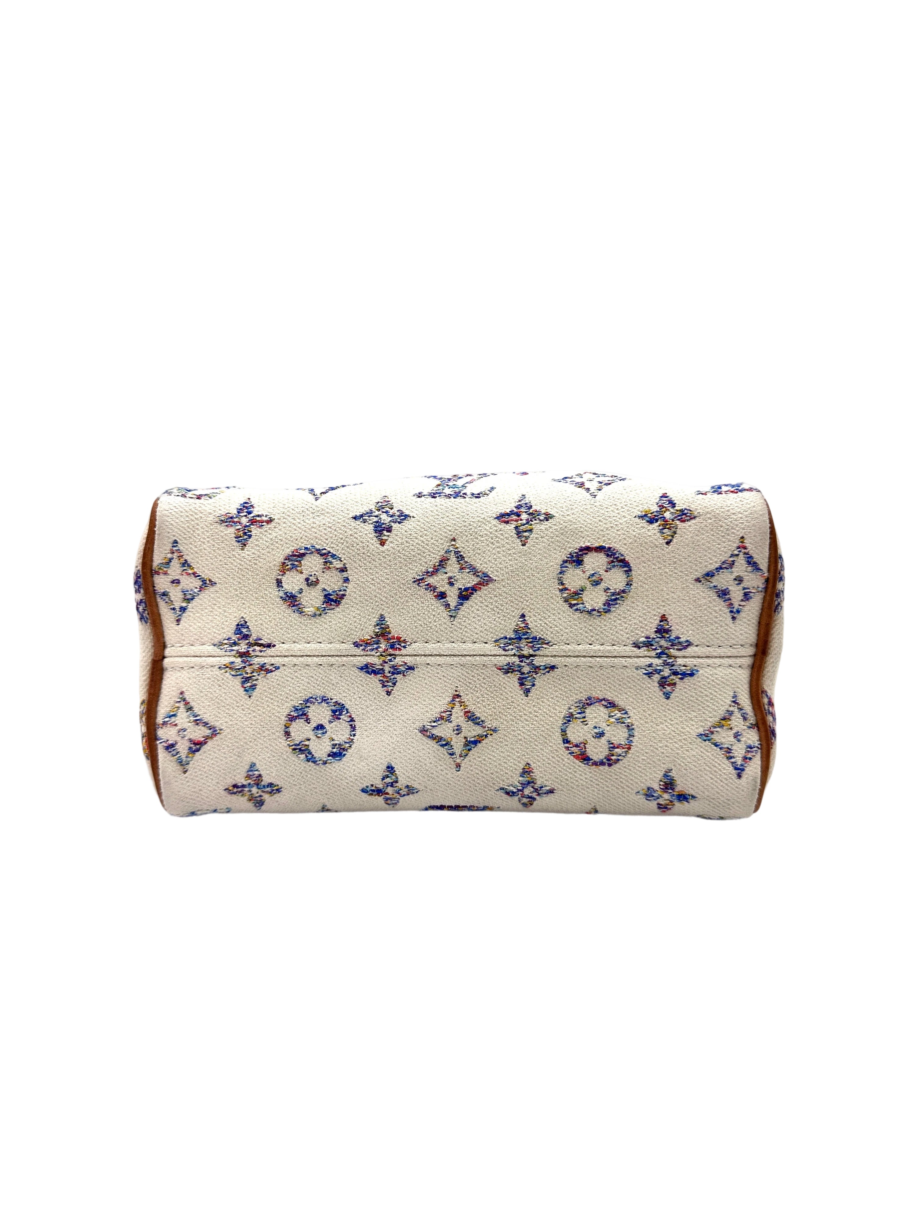 Louis Vuitton Nautical Nano Speedy20 White/Blue Monogram Jacquard Handle Bag LV2350