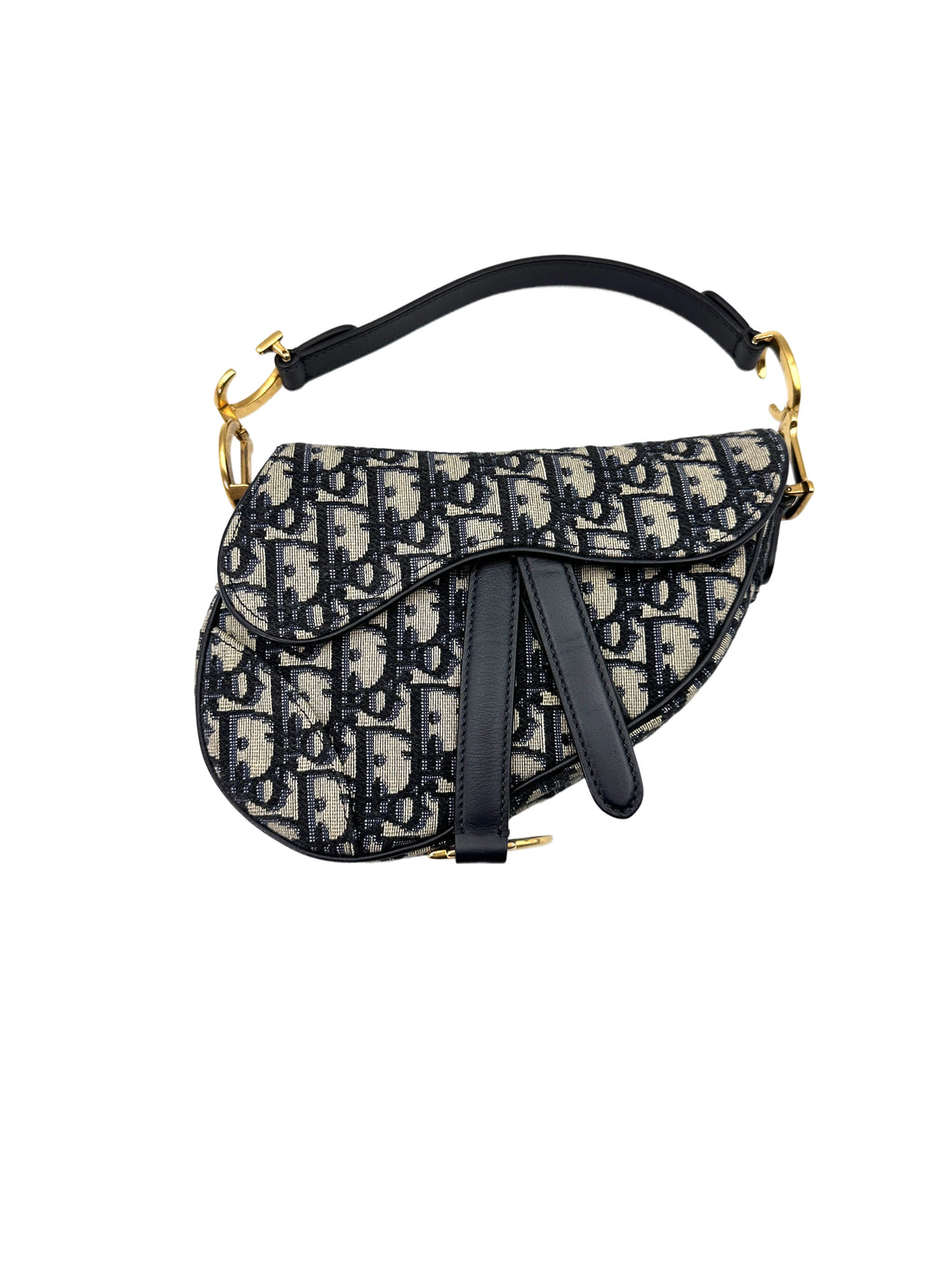Christian Dior Oblique Black Jacquard Small Size Saddle Bag DR636