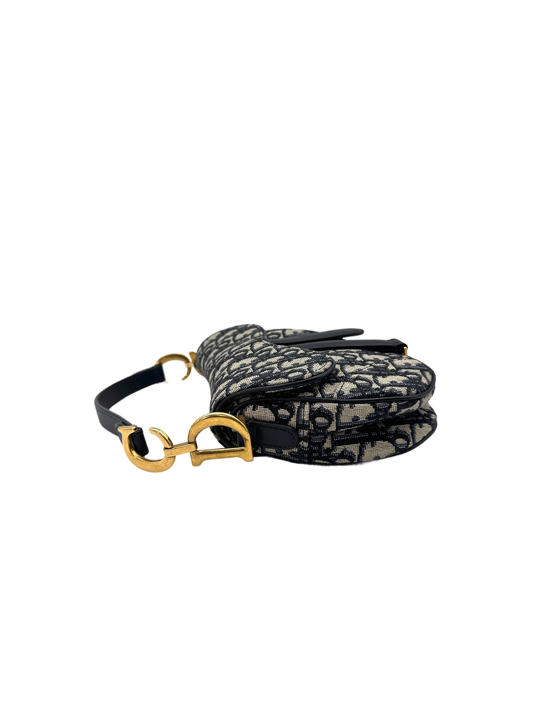 Christian Dior Oblique Black Jacquard Small Size Saddle Bag DR636