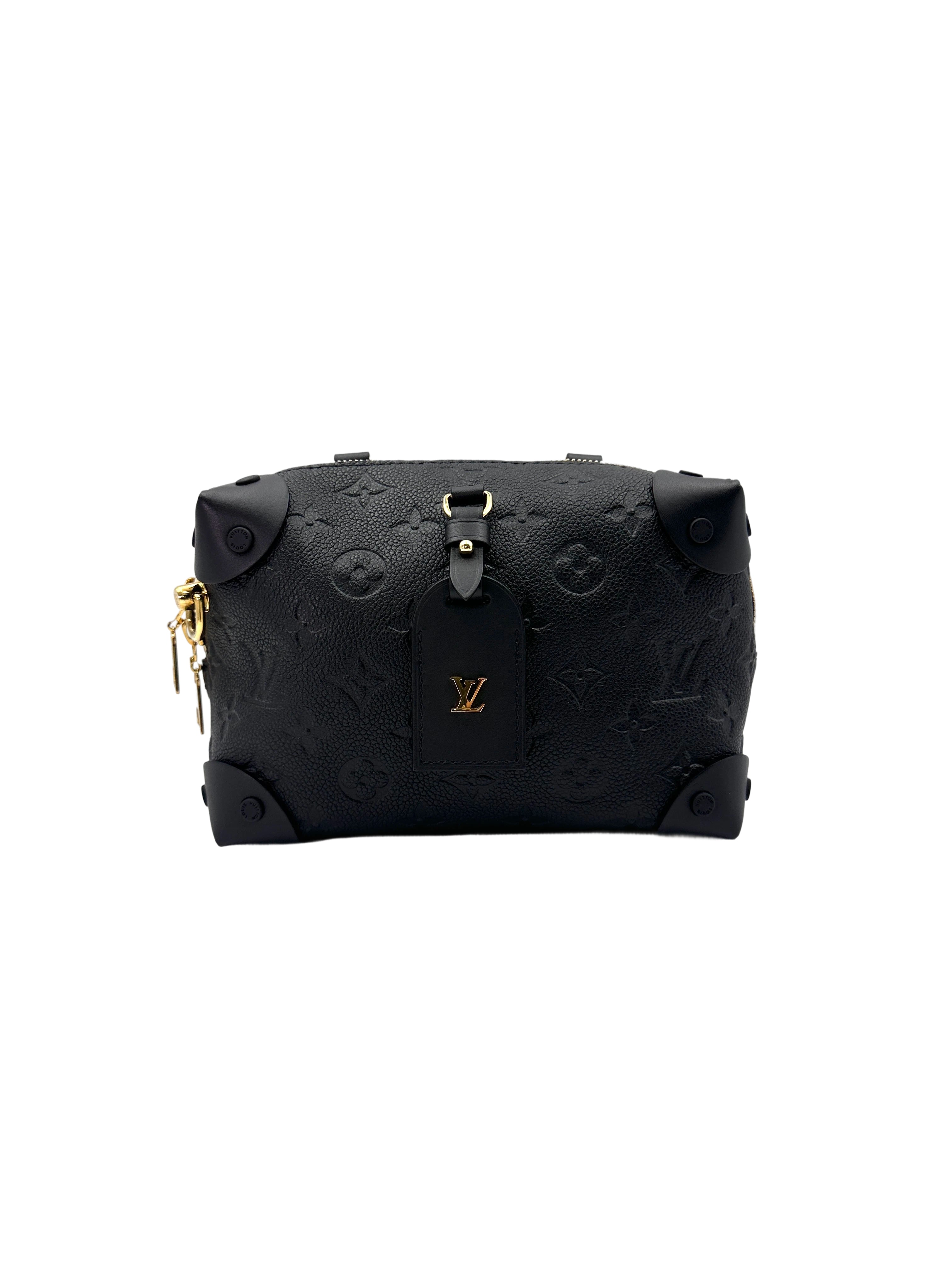Louis Vuitton Petite Malle Souple Black Monogram Empreinte Handle Bag LV2355