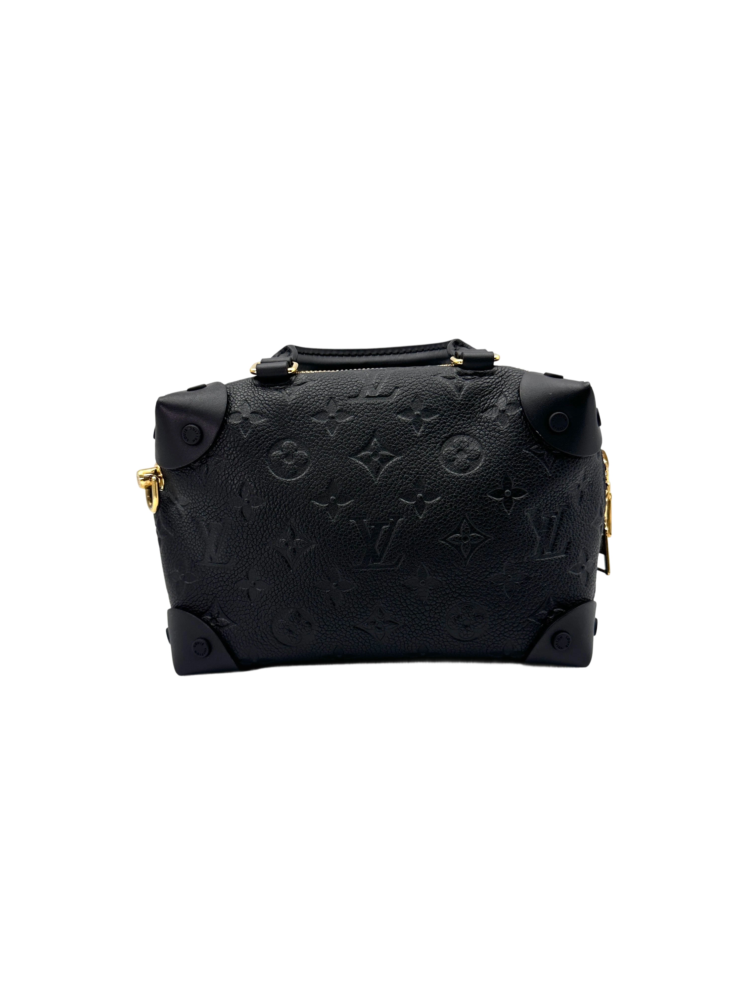 Louis Vuitton Petite Malle Souple Black Monogram Empreinte Handle Bag LV2355