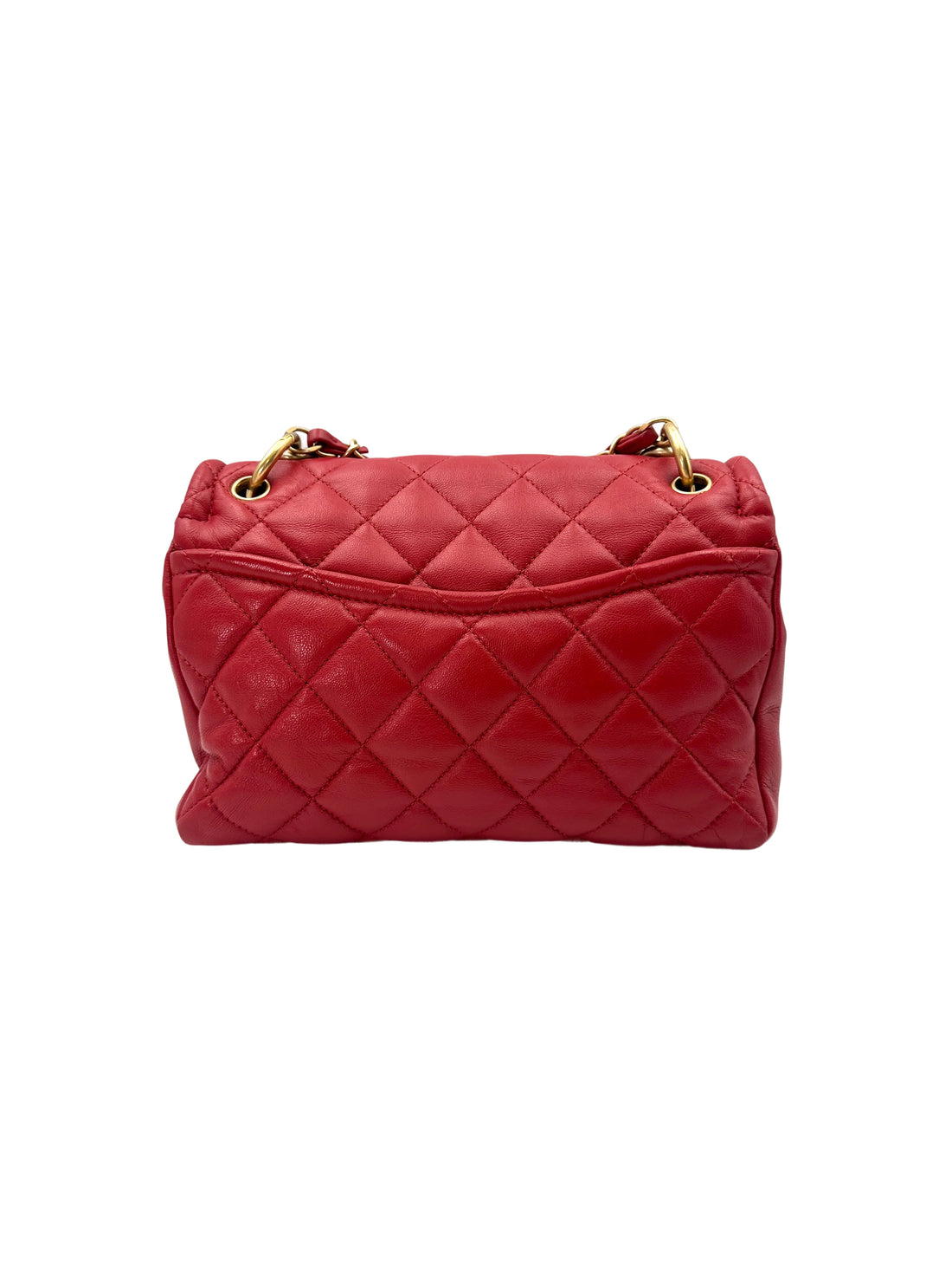 Chanel Red Quilted Leather Flap Bag With Gold Hardware(28***02) CC1655