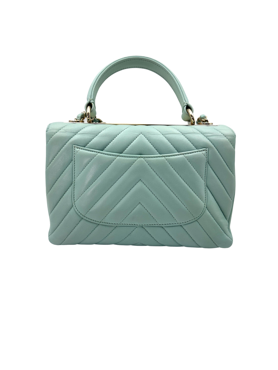 Chanel Trendy CC Blue Chevron Quilted Leather Medium Size Handle Bag(26***83) CC1654