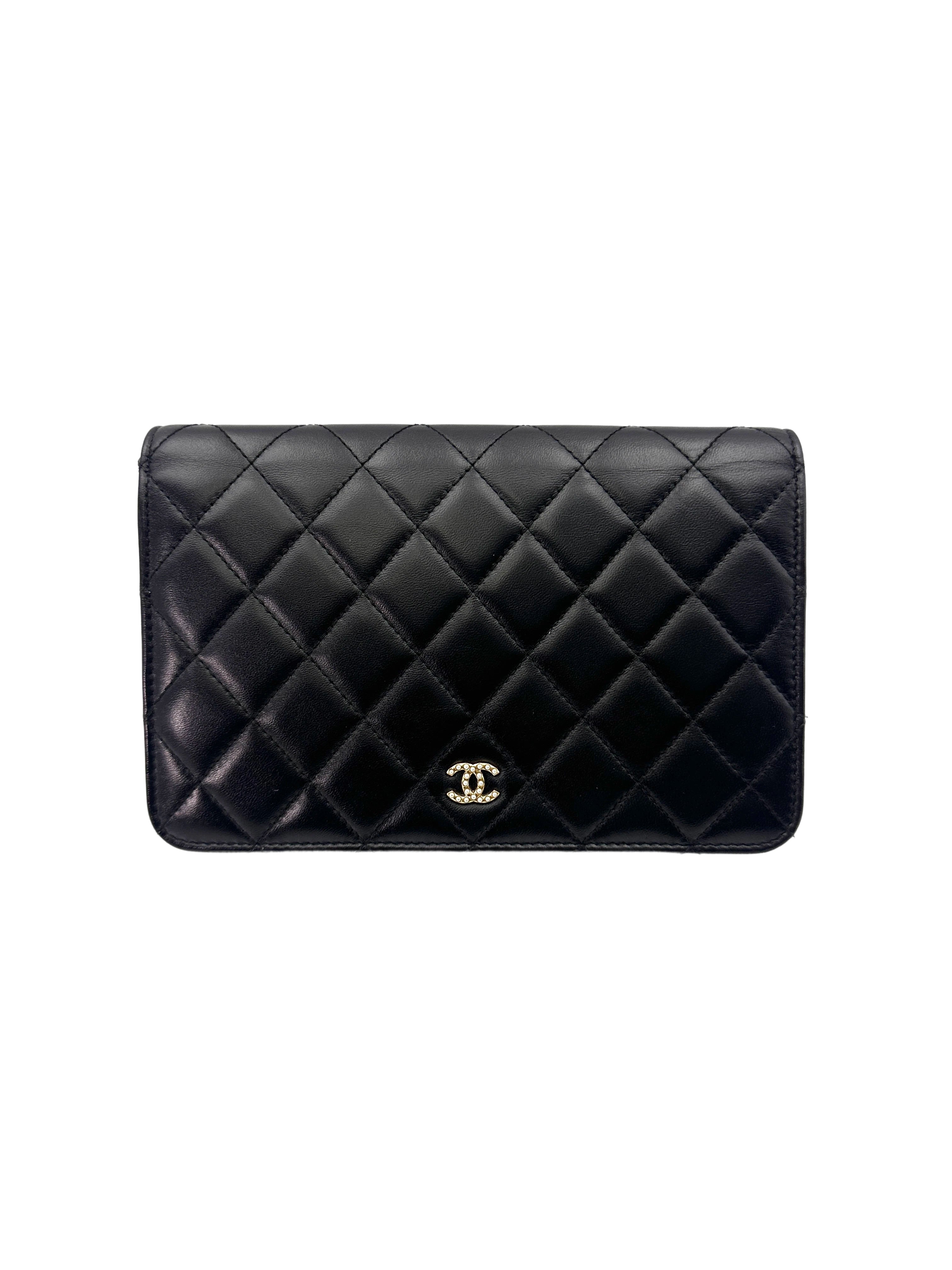 Chanel Black Quilted Lambskin Wallet On Chain With Gold Buckle(24***45) CC1656