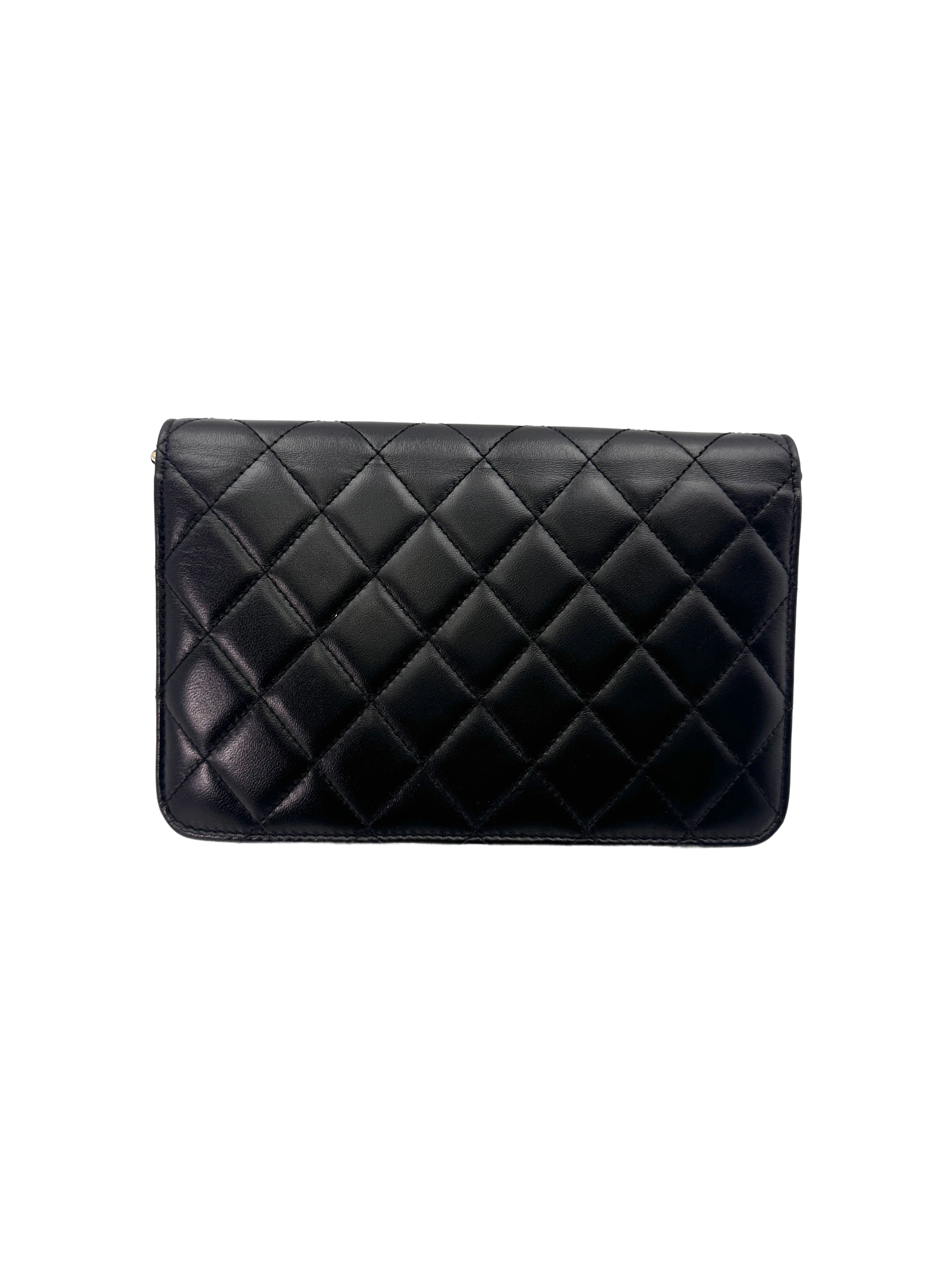 Chanel Black Quilted Lambskin Wallet On Chain With Gold Buckle(24***45) CC1656