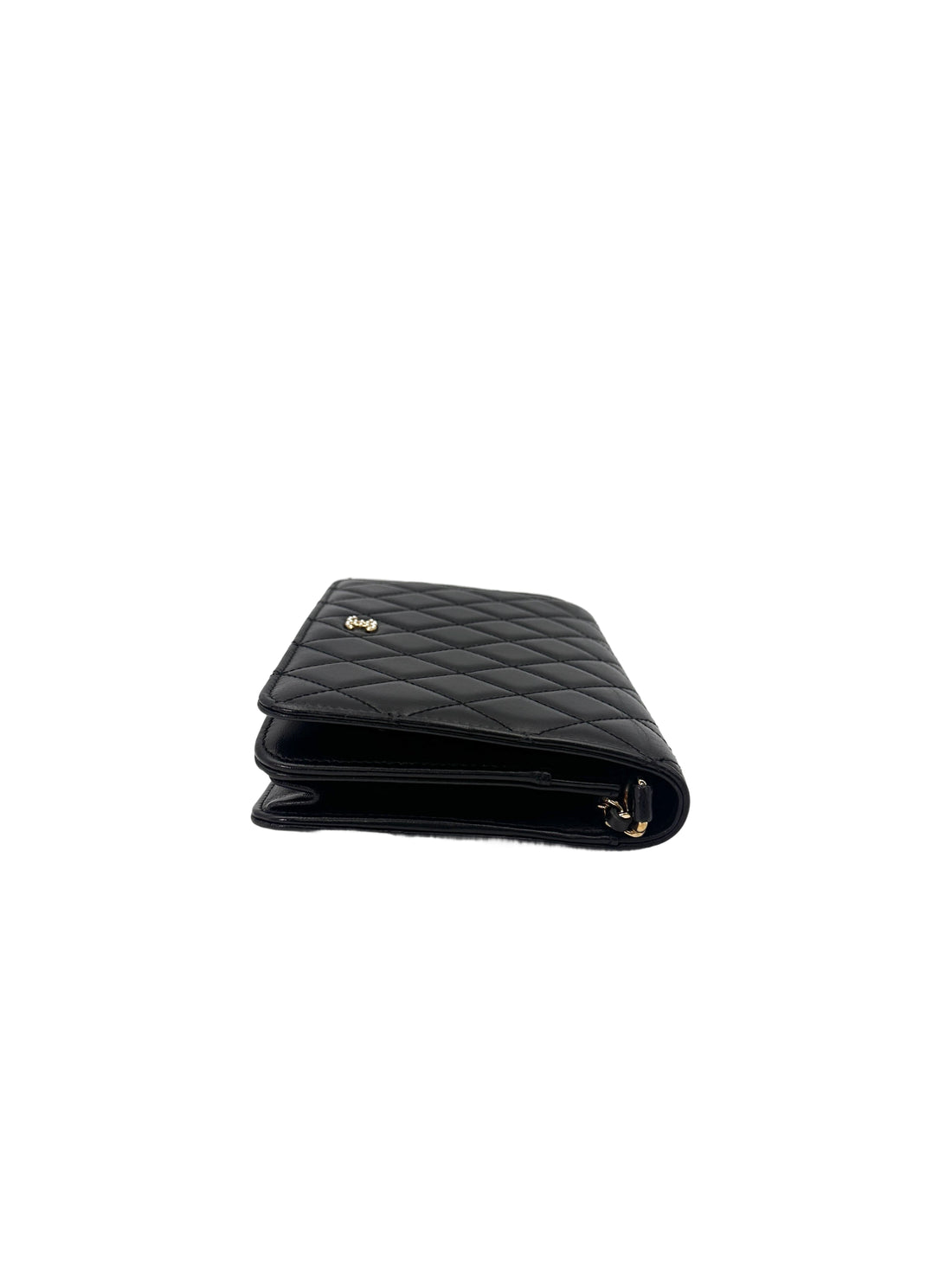 Chanel Black Quilted Lambskin Wallet On Chain With Gold Buckle(24***45) CC1656