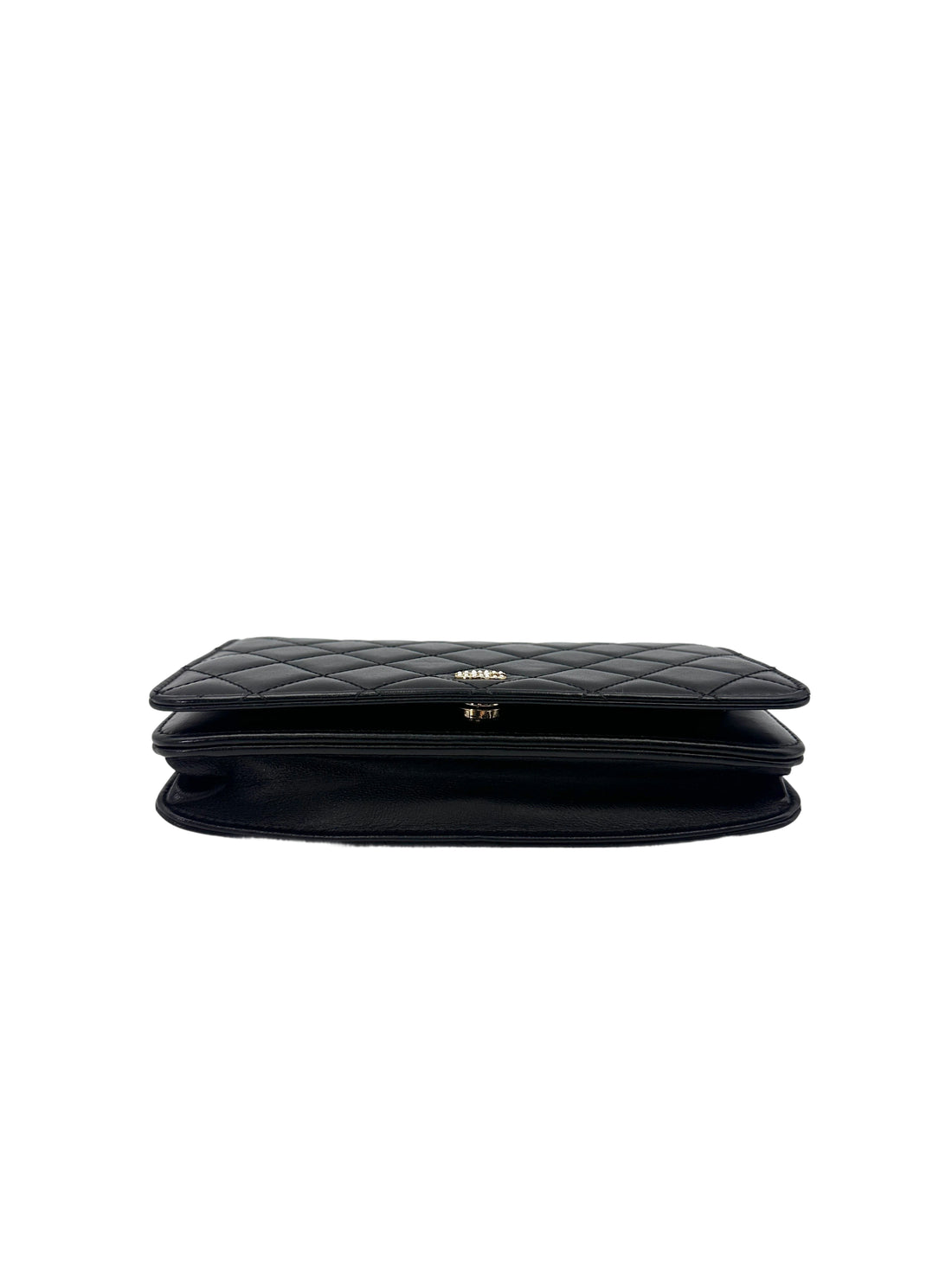 Chanel Black Quilted Lambskin Wallet On Chain With Gold Buckle(24***45) CC1656