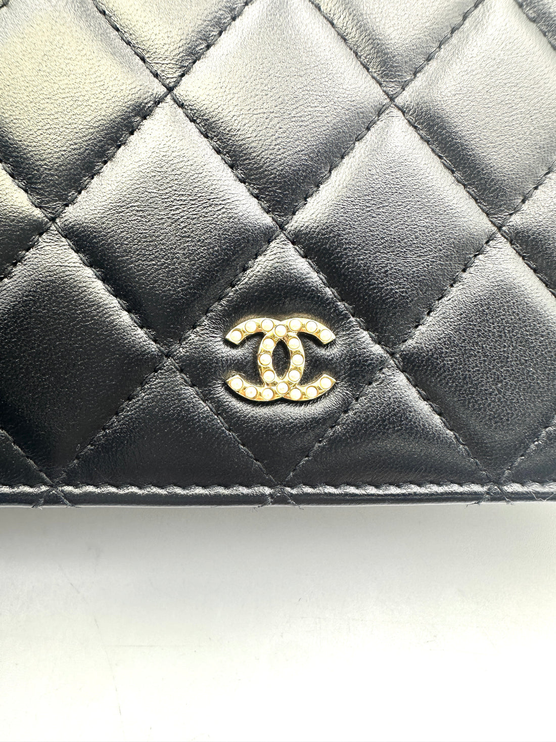 Chanel Black Quilted Lambskin Wallet On Chain With Gold Buckle(24***45) CC1656