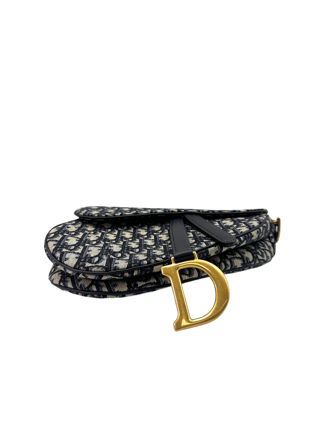 Christian Dior Oblique Black Jacquard Medium Size Saddle Bag DR637