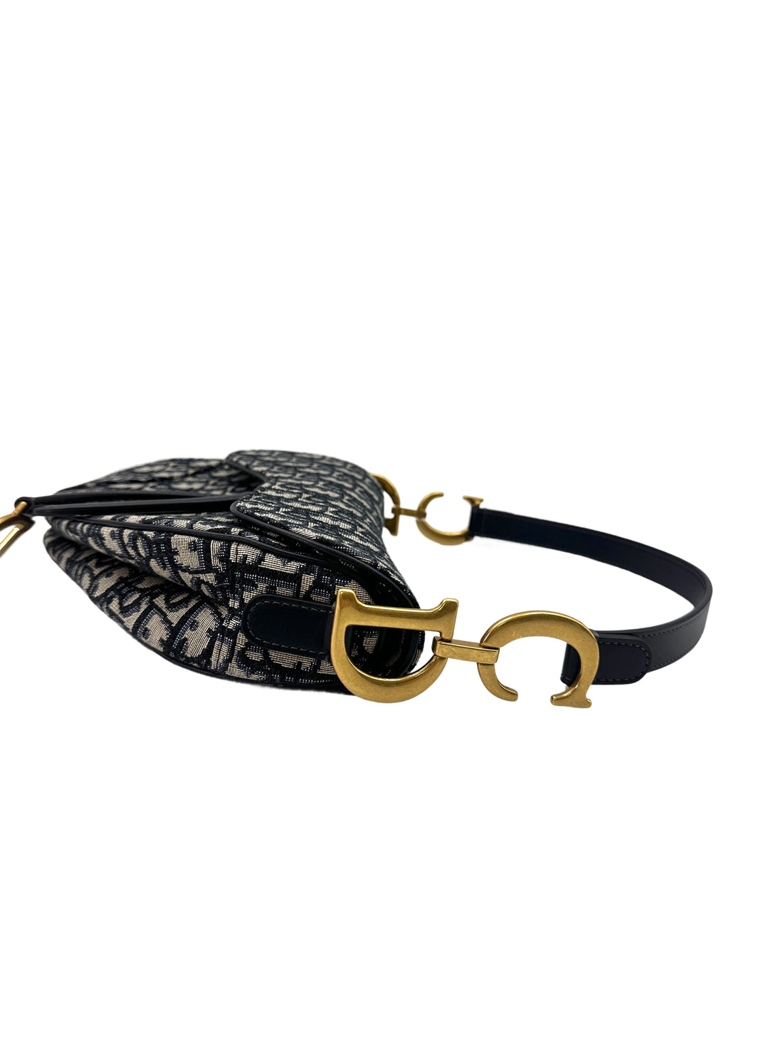 Christian Dior Oblique Black Jacquard Medium Size Saddle Bag DR637