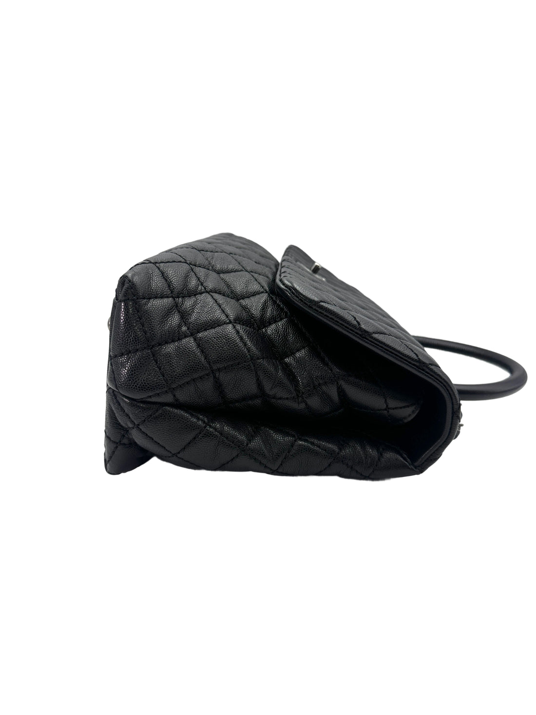 Chanel CoCo Handle Black Quilted Leather Large Size Handle Bag(22***15) IRIS121