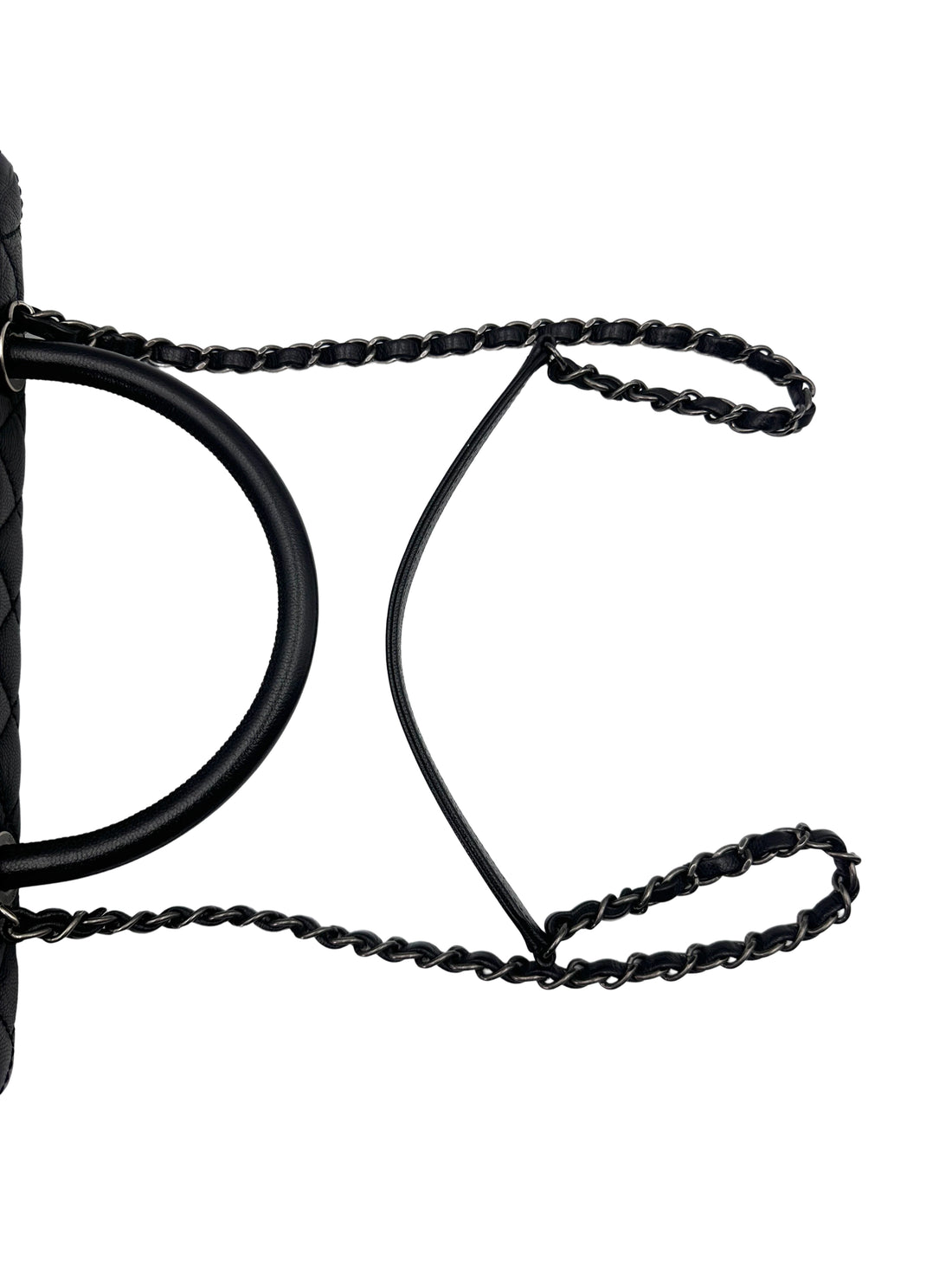 Chanel CoCo Handle Black Quilted Leather Large Size Handle Bag(22***15) IRIS121